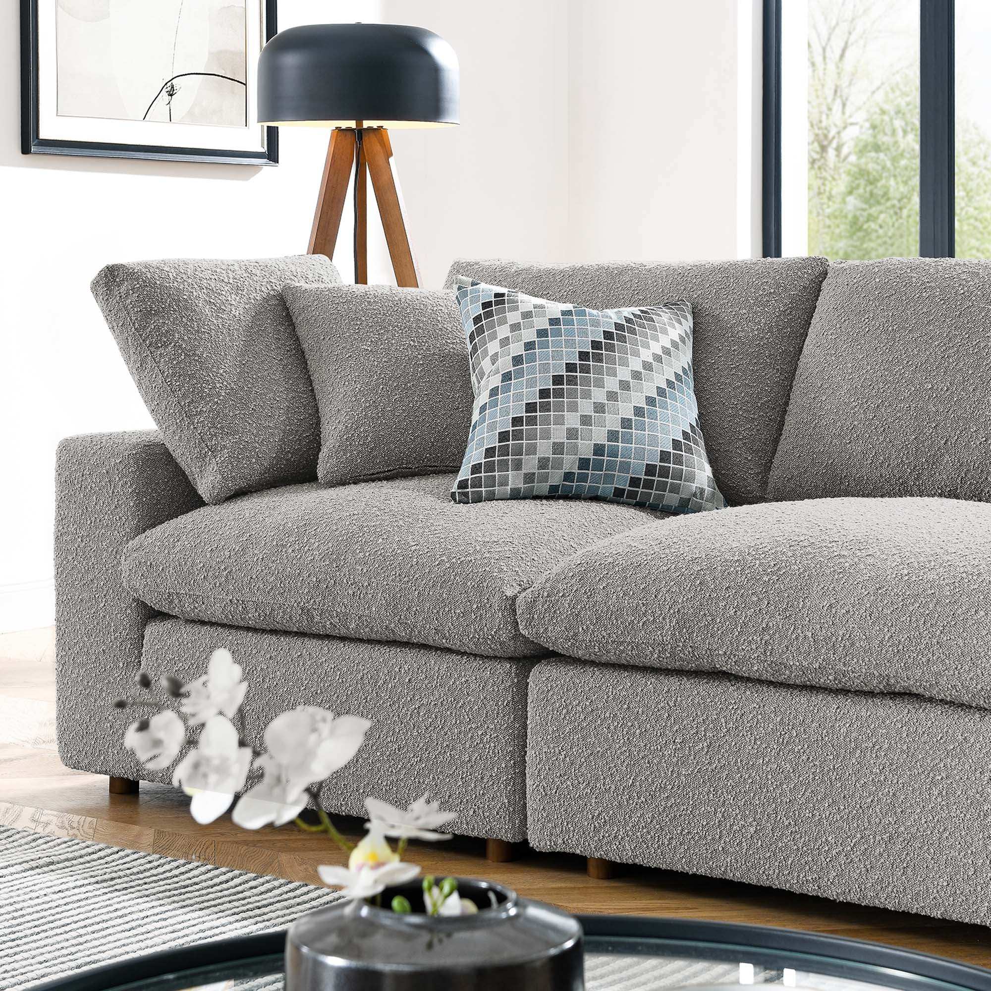 Commix Down Filled Overstuffed Boucle Fabric 4-Seater Sofa by Modway - Best Buy Furniture