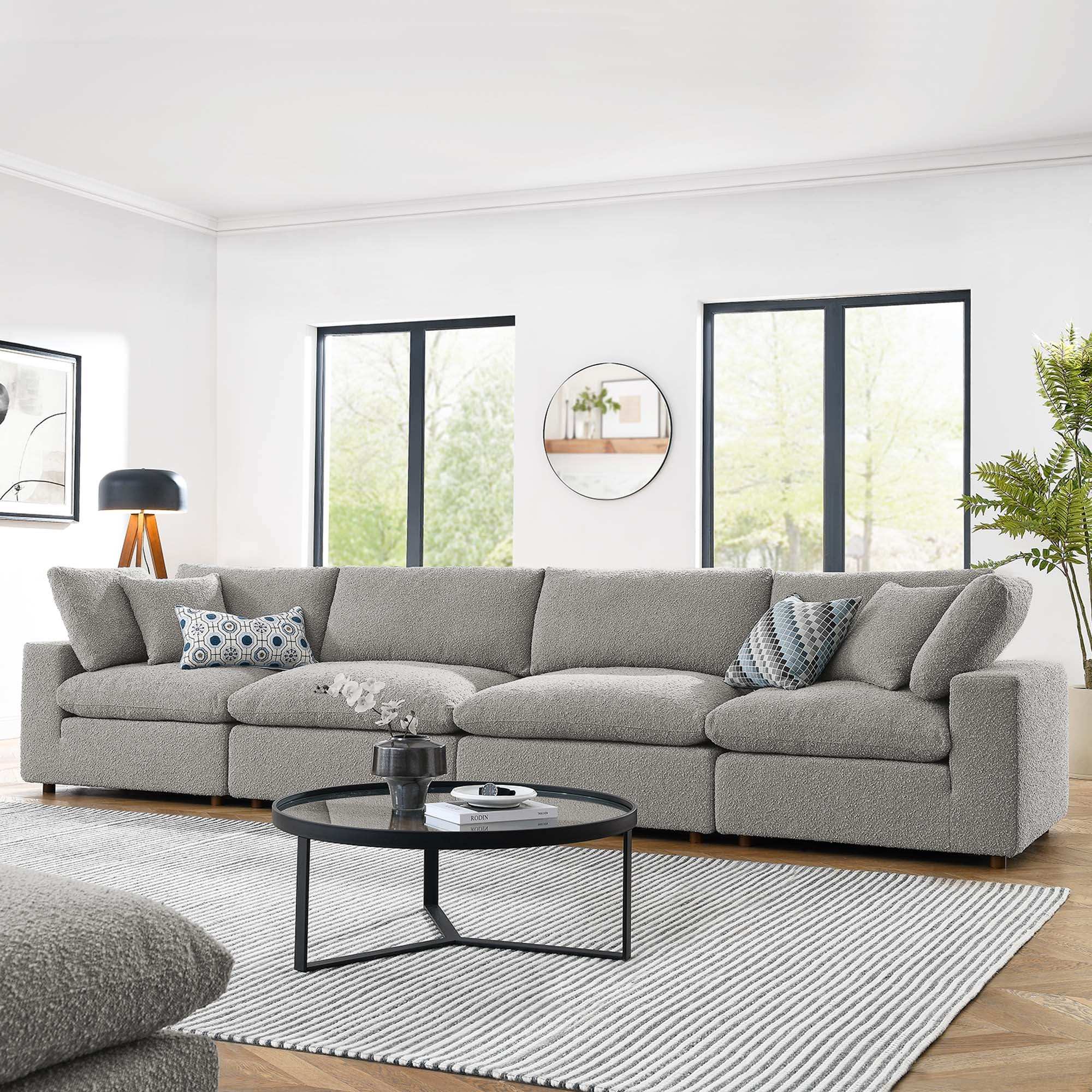 Commix Down Filled Overstuffed Boucle Fabric 4-Seater Sofa by Modway - Best Buy Furniture