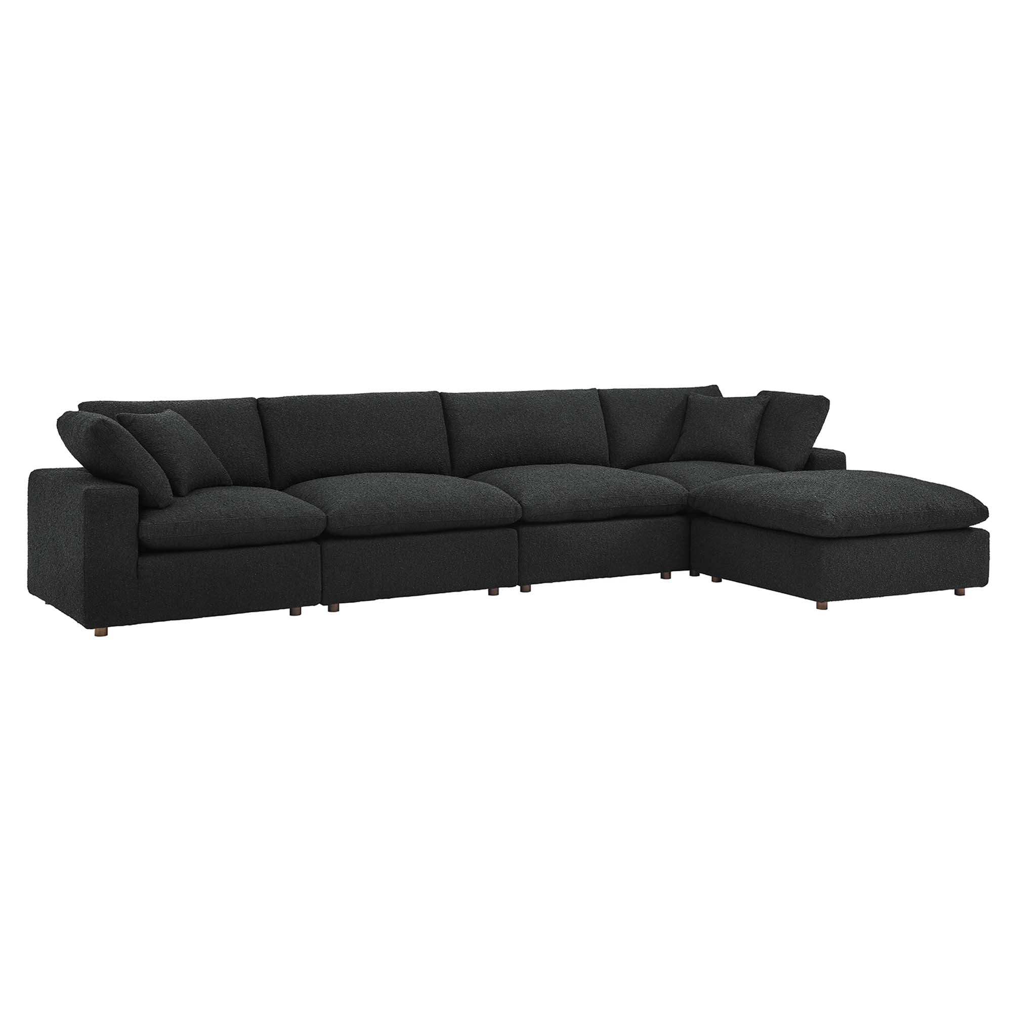 Commix 5-Piece Down Filled Overstuffed Boucle Fabric Sectional Sofa by Modway - Best Buy Furniture