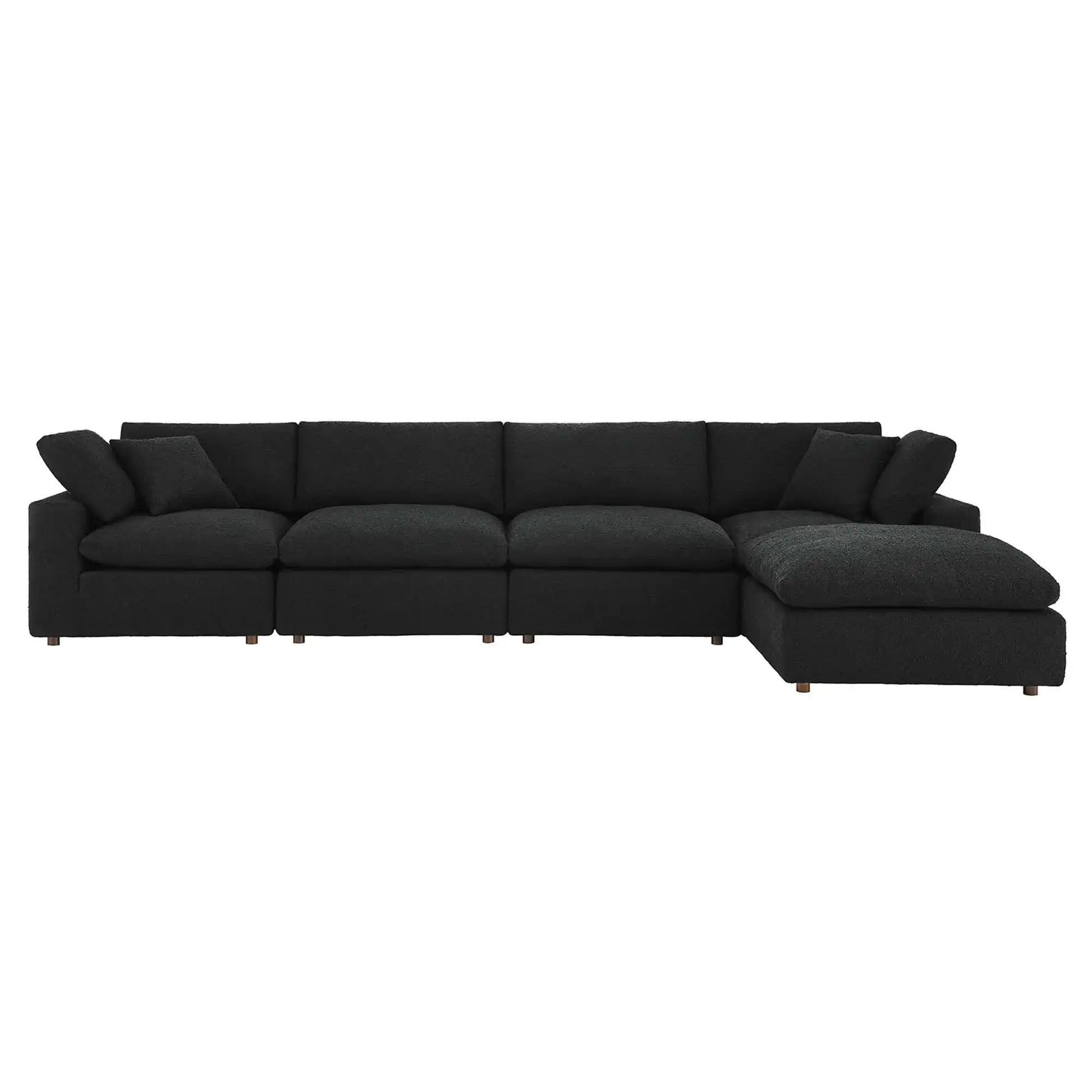 Commix 5-Piece Down Filled Overstuffed Boucle Fabric Sectional Sofa by Modway - Best Buy Furniture