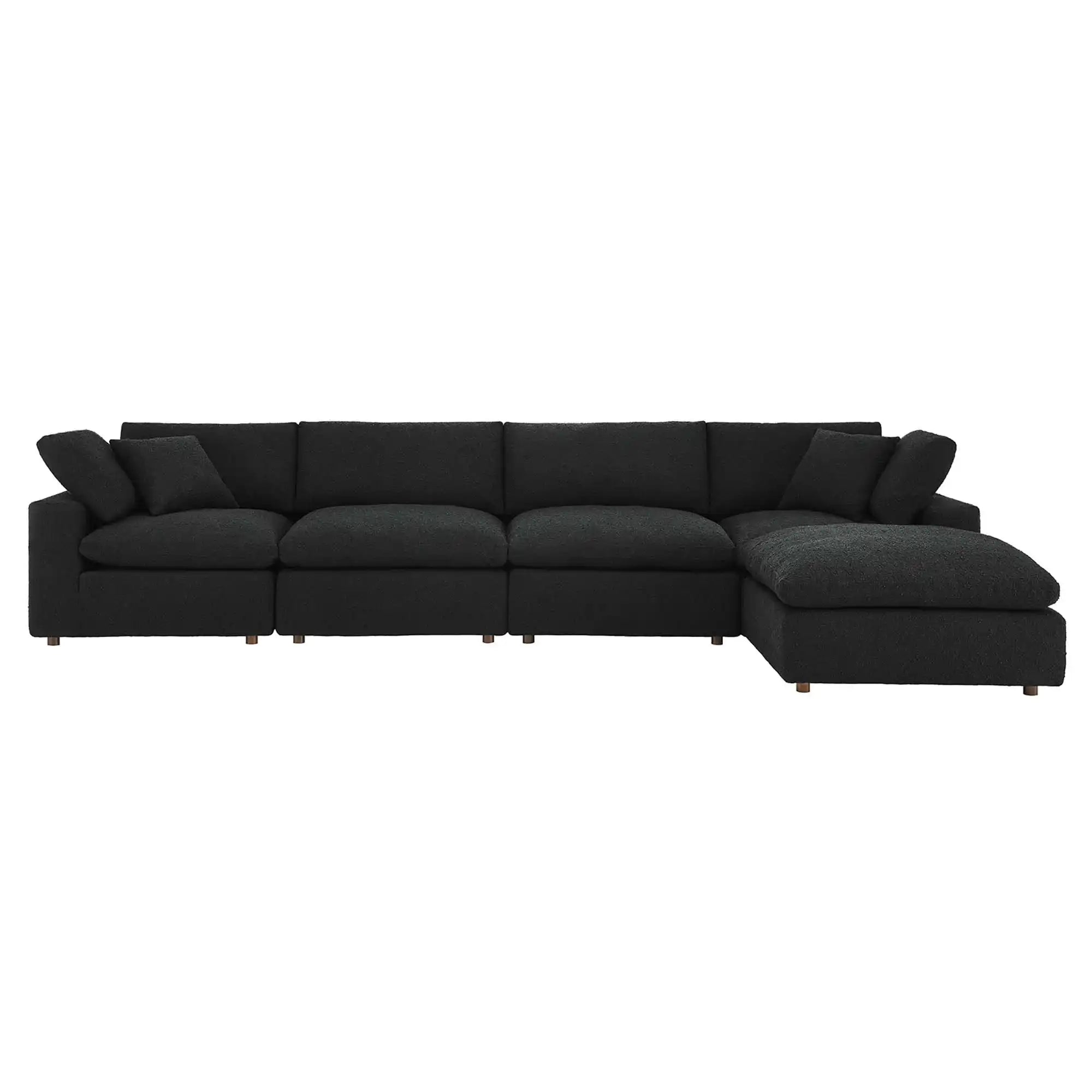 Commix 5-Piece Down Filled Overstuffed Boucle Fabric Sectional Sofa by Modway - Best Buy Furniture