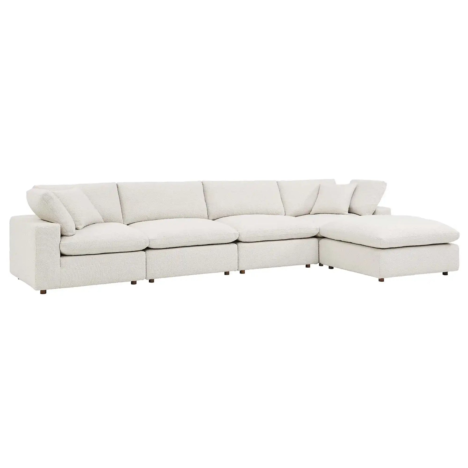 Commix 5-Piece Down Filled Overstuffed Boucle Fabric Sectional Sofa by Modway - Best Buy Furniture