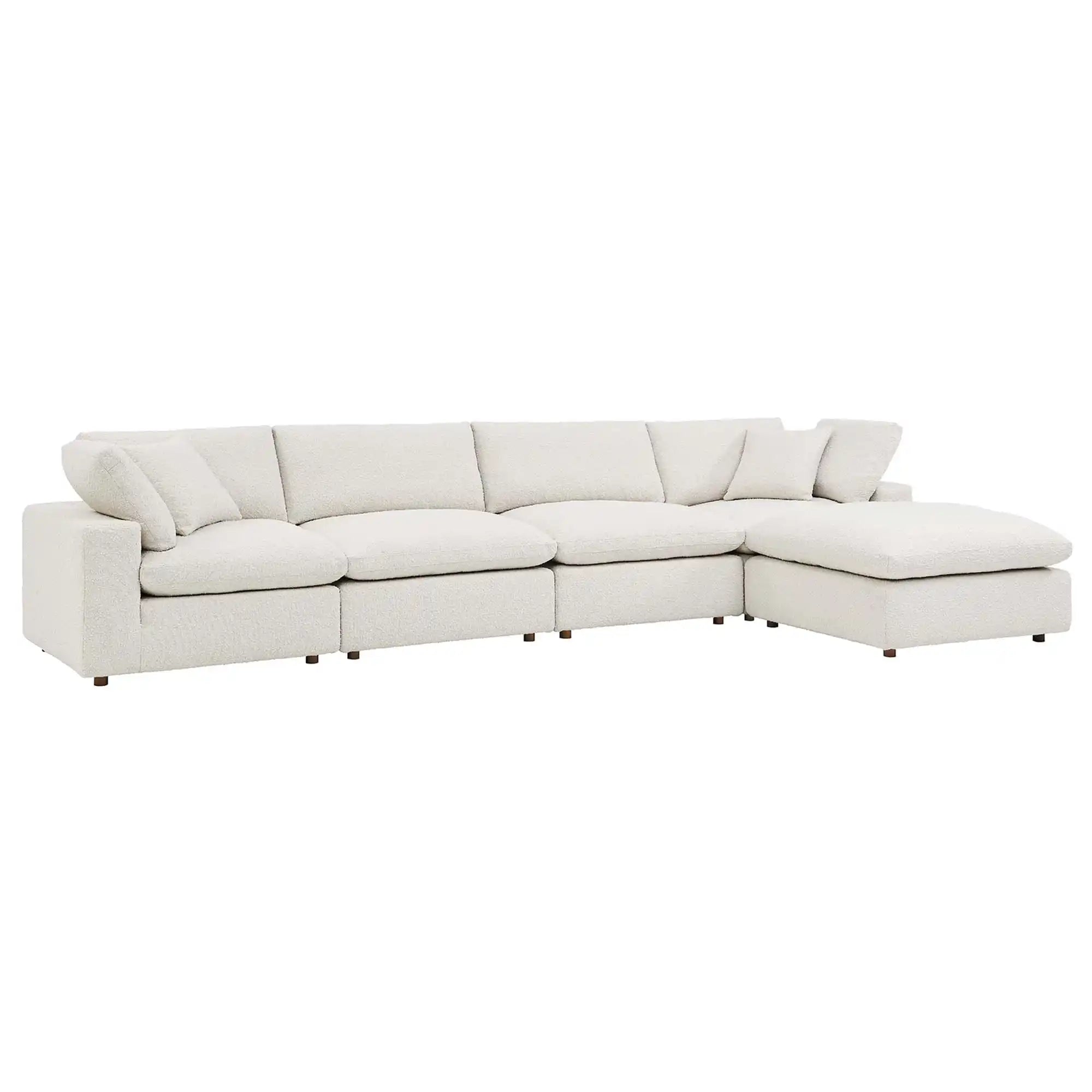 Commix 5-Piece Down Filled Overstuffed Boucle Fabric Sectional Sofa by Modway - Best Buy Furniture