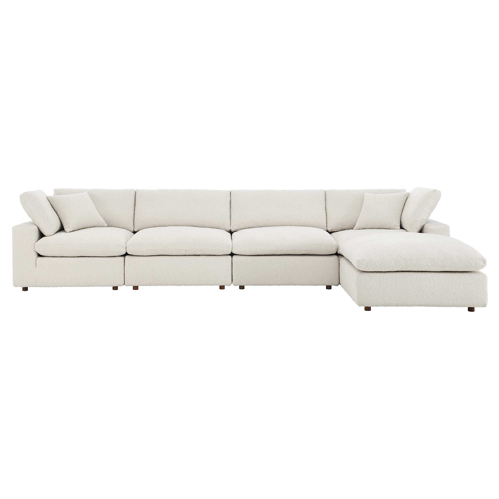 Commix 5-Piece Down Filled Overstuffed Boucle Fabric Sectional Sofa by Modway - Best Buy Furniture