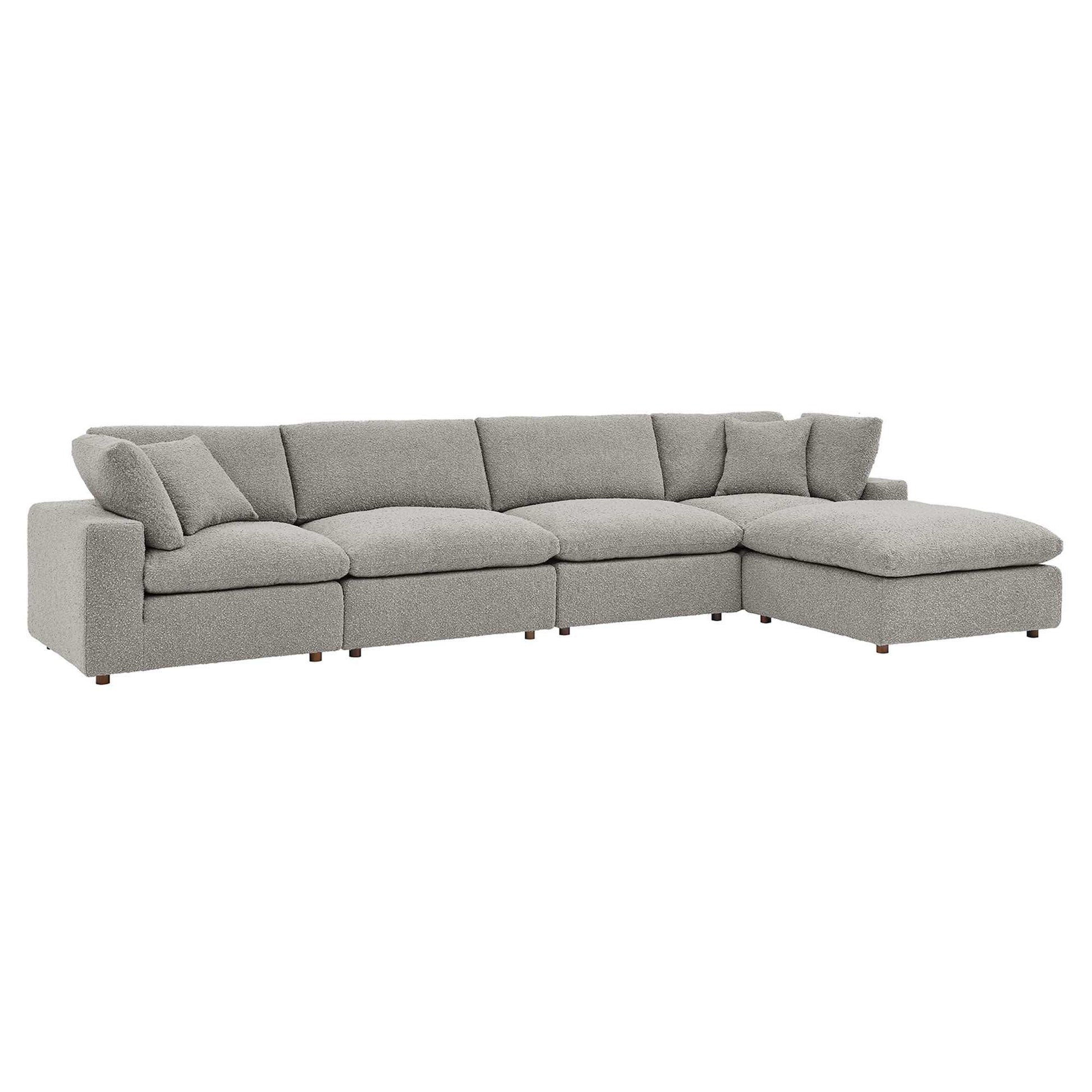 Commix 5-Piece Down Filled Overstuffed Boucle Fabric Sectional Sofa by Modway - Best Buy Furniture