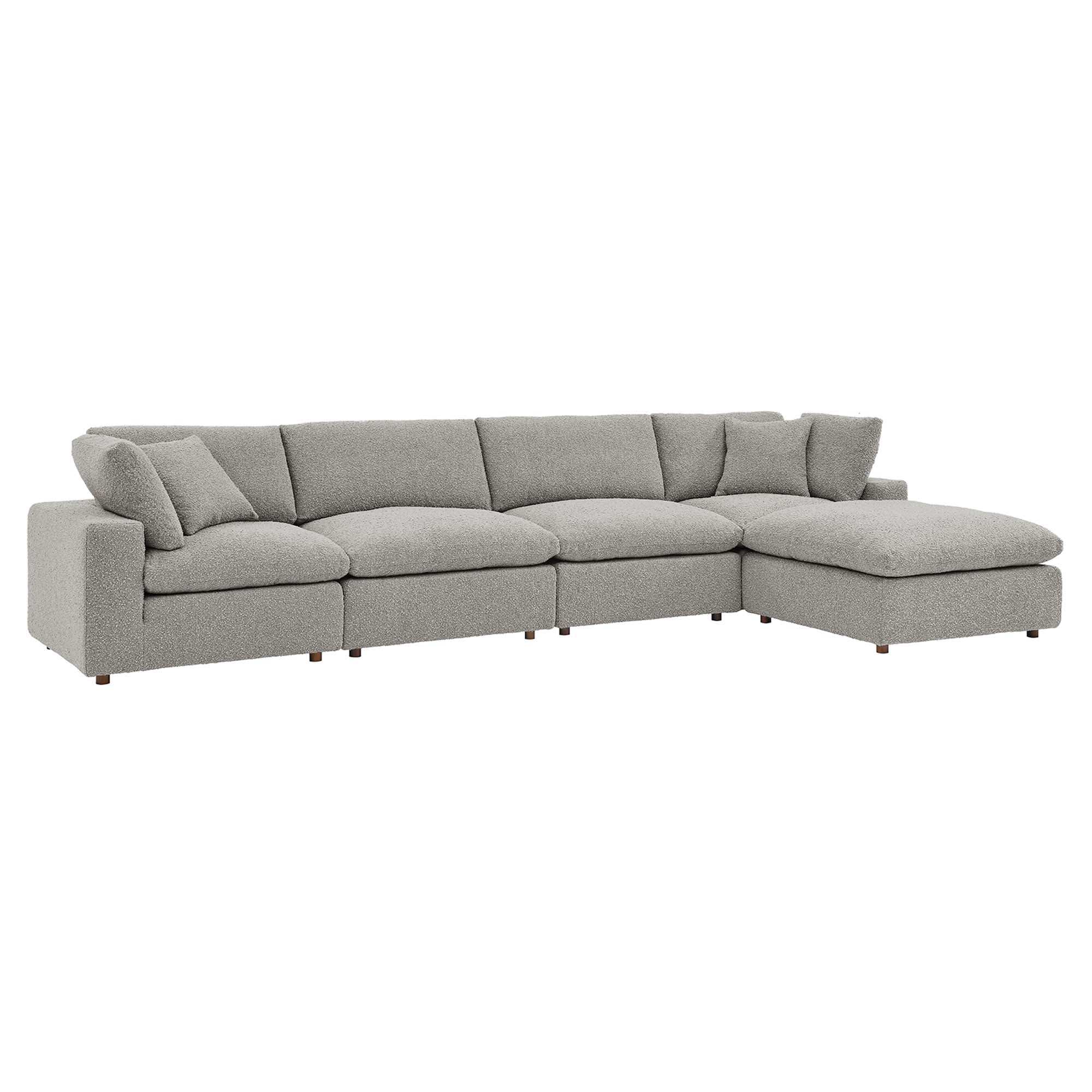 Commix 5-Piece Down Filled Overstuffed Boucle Fabric Sectional Sofa by Modway - Best Buy Furniture