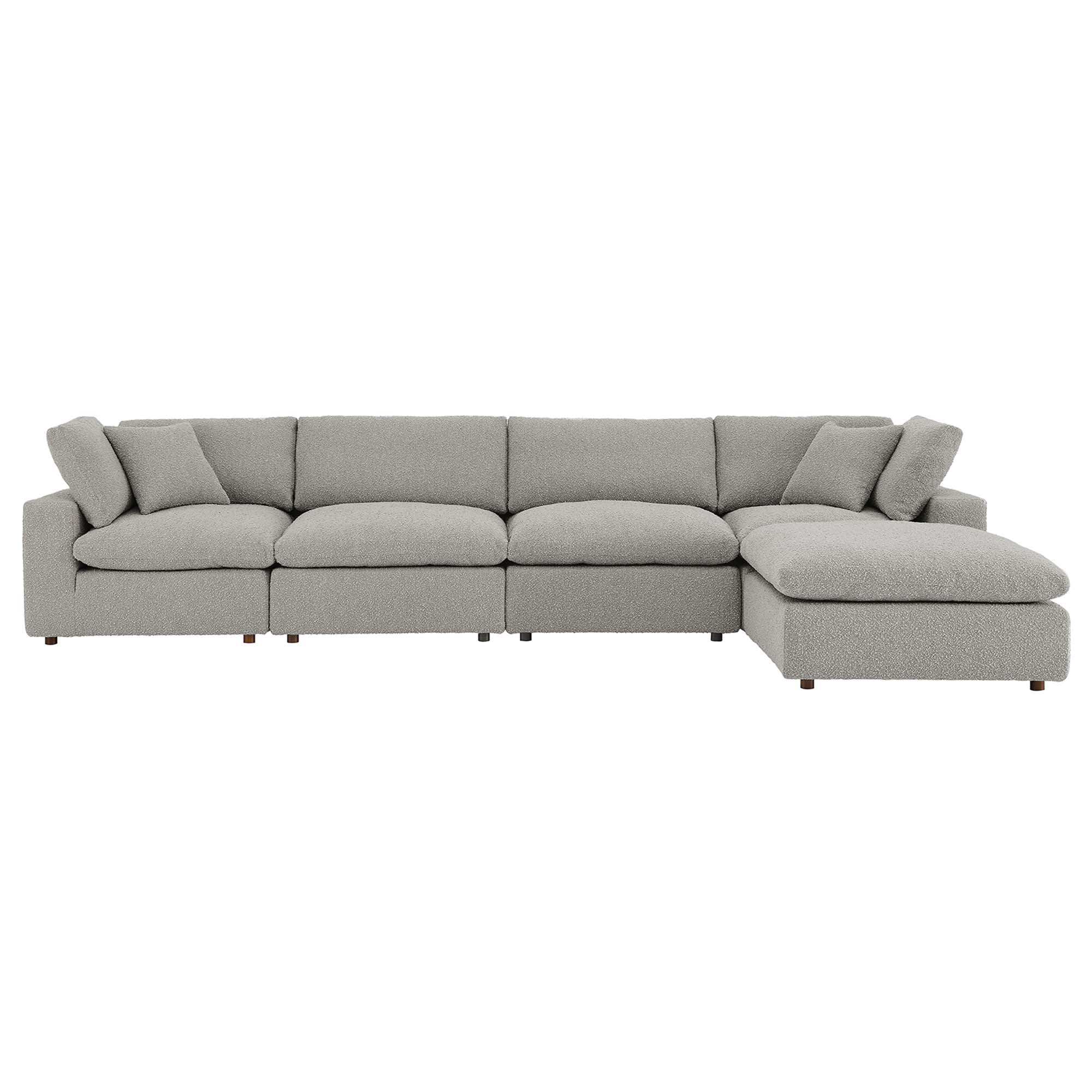 Commix 5-Piece Down Filled Overstuffed Boucle Fabric Sectional Sofa by Modway - Best Buy Furniture