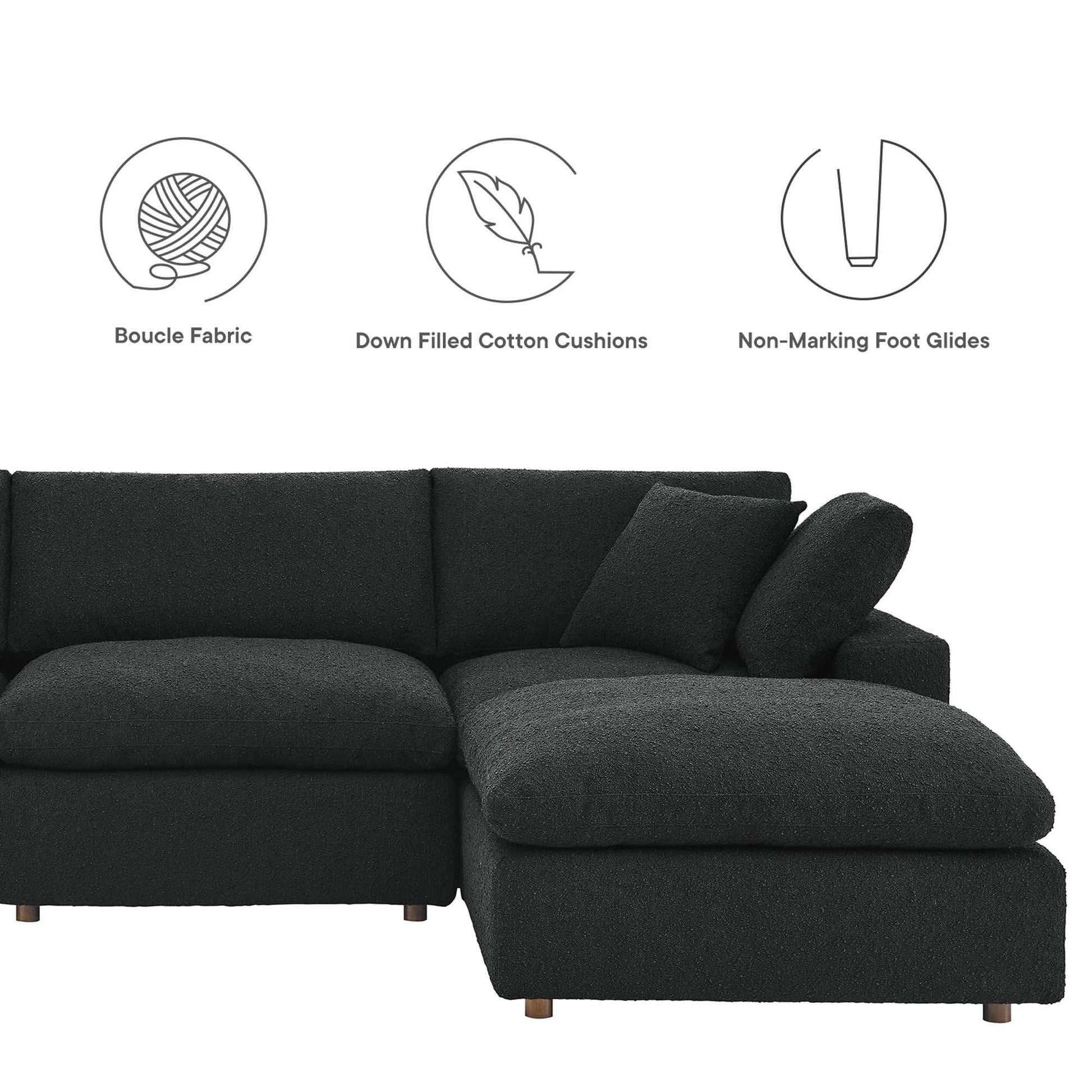 Commix 6-Piece Down Filled Overstuffed Boucle Sectional Sofa by Modway - Best Buy Furniture
