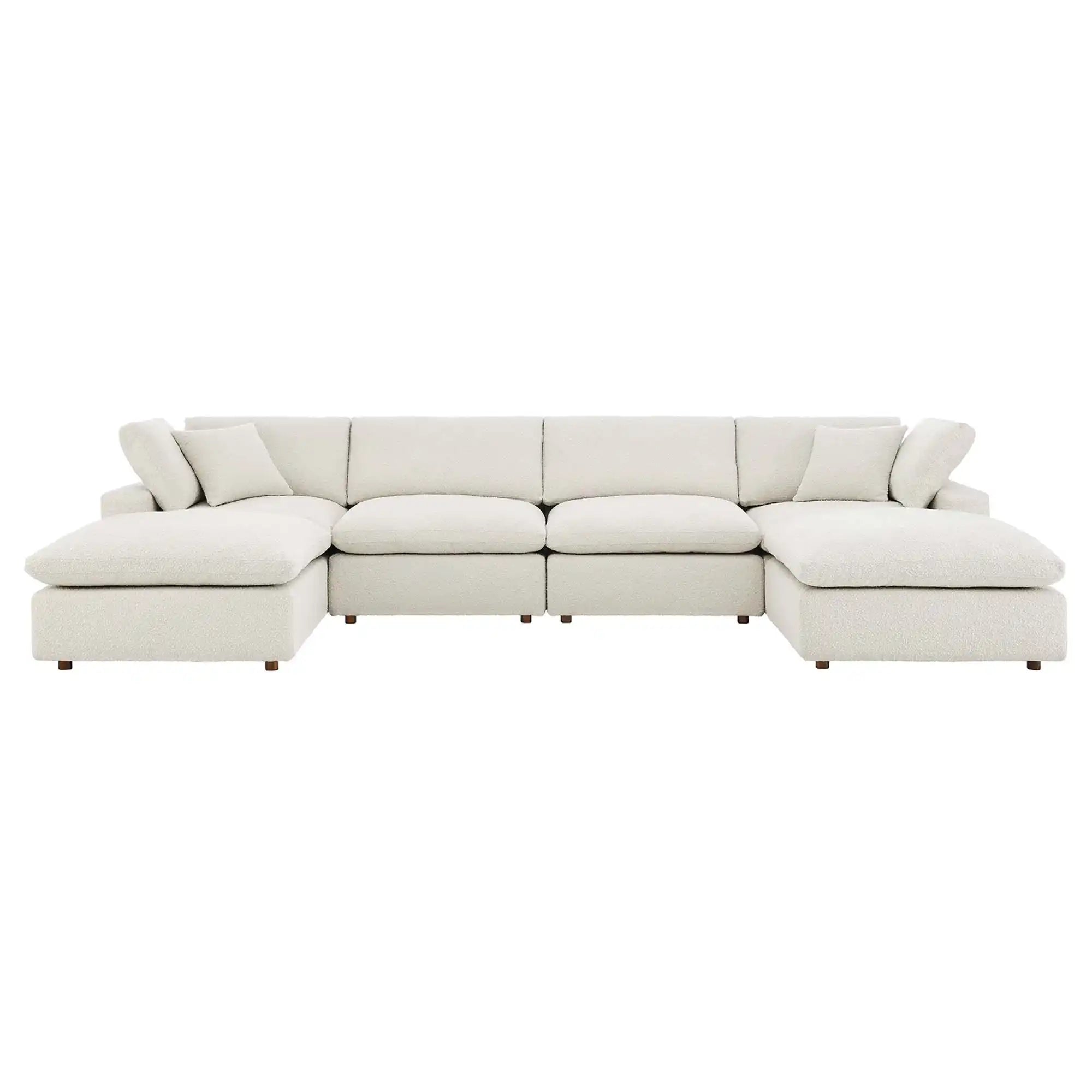 Commix 6-Piece Down Filled Overstuffed Boucle Sectional Sofa by Modway - Best Buy Furniture