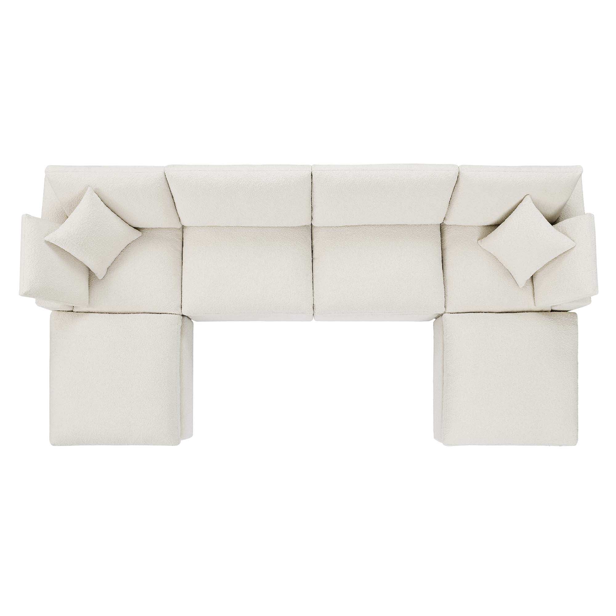 Commix 6-Piece Down Filled Overstuffed Boucle Sectional Sofa by Modway - Best Buy Furniture