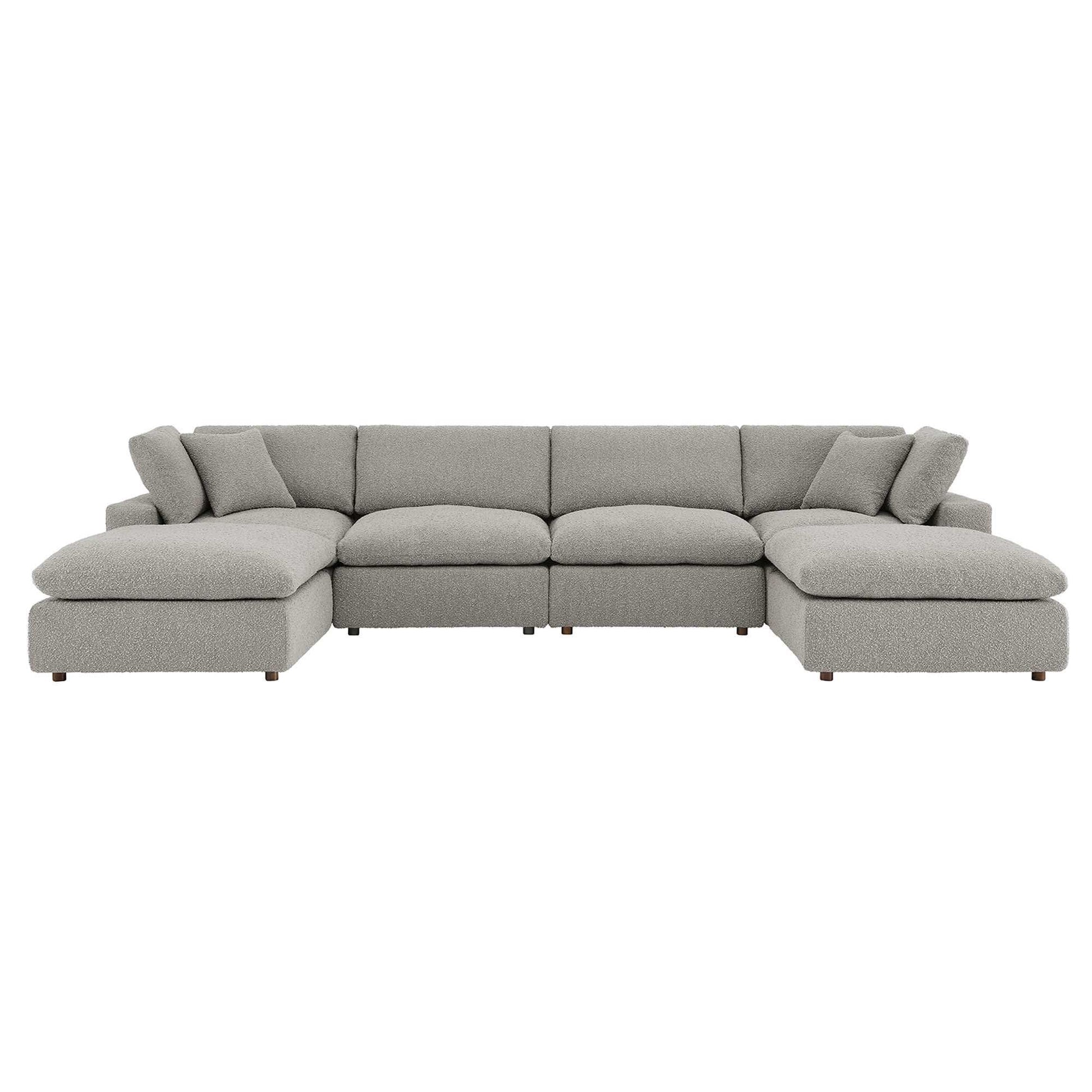 Commix 6-Piece Down Filled Overstuffed Boucle Sectional Sofa by Modway - Best Buy Furniture