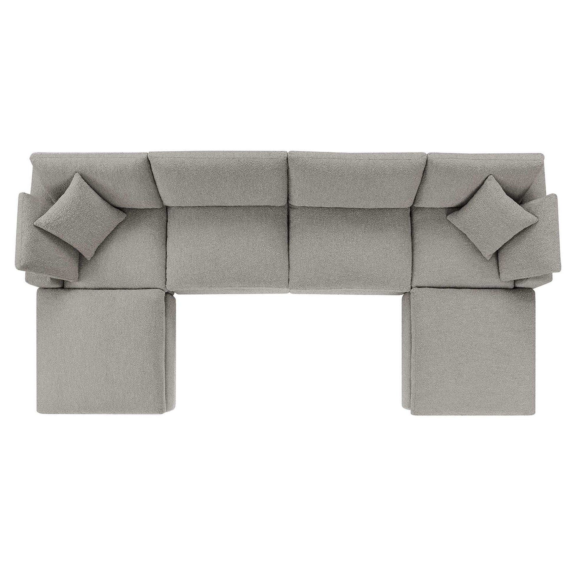 Commix 6-Piece Down Filled Overstuffed Boucle Sectional Sofa by Modway - Best Buy Furniture