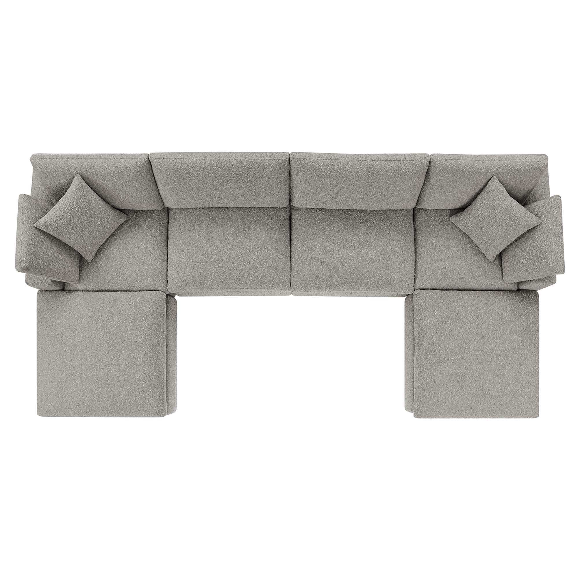 Commix 6-Piece Down Filled Overstuffed Boucle Sectional Sofa by Modway - Best Buy Furniture