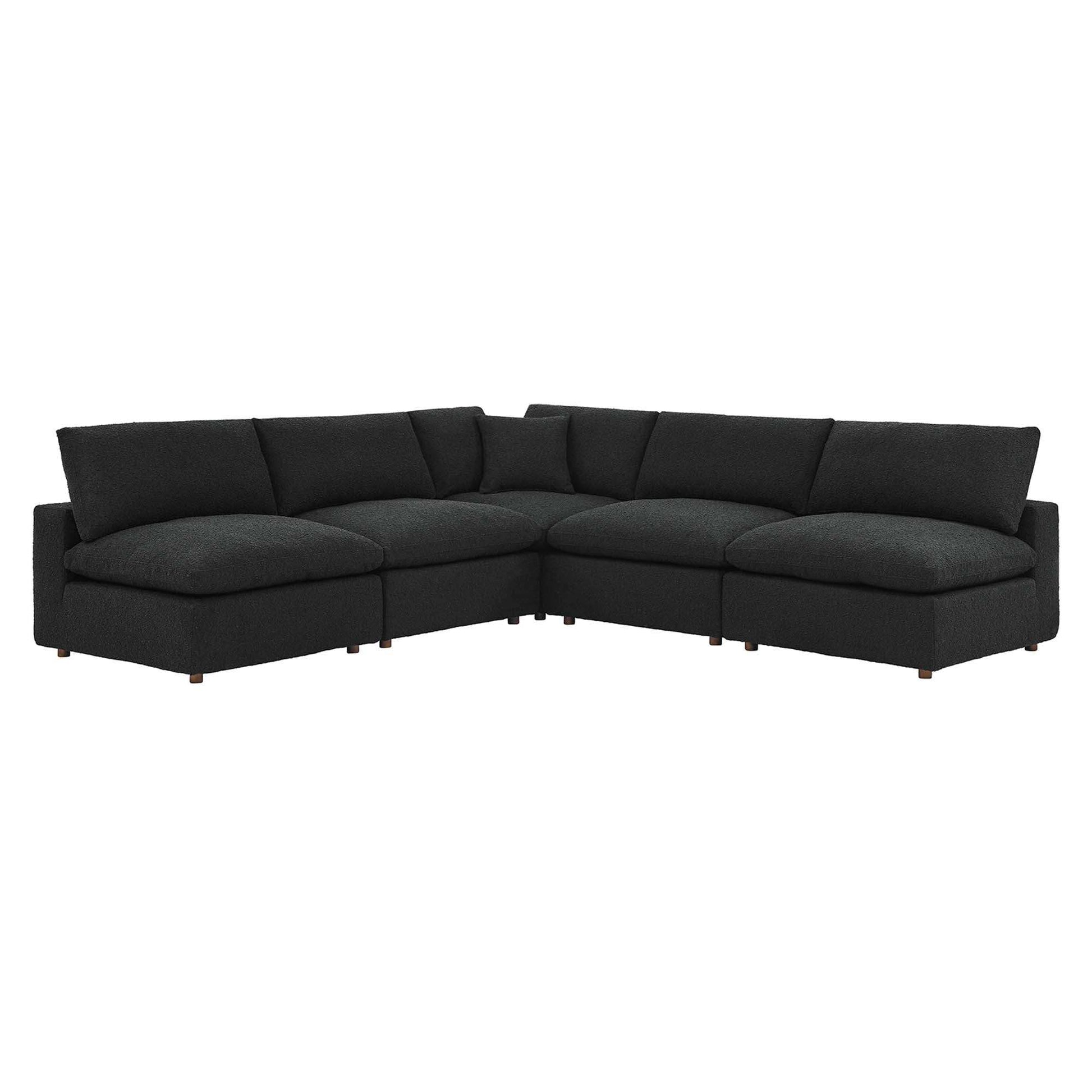 Commix 5-Piece Down Filled Overstuffed Boucle Fabric Sectional Sofa by Modway - Best Buy Furniture