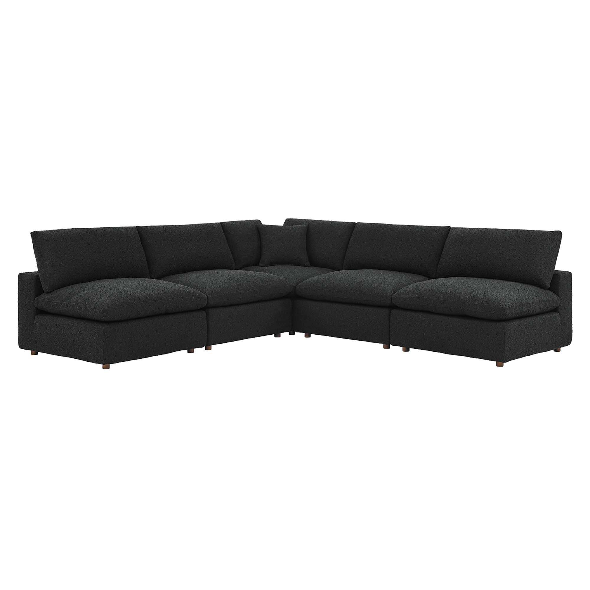 Commix 5-Piece Down Filled Overstuffed Boucle Fabric Sectional Sofa by Modway - Best Buy Furniture