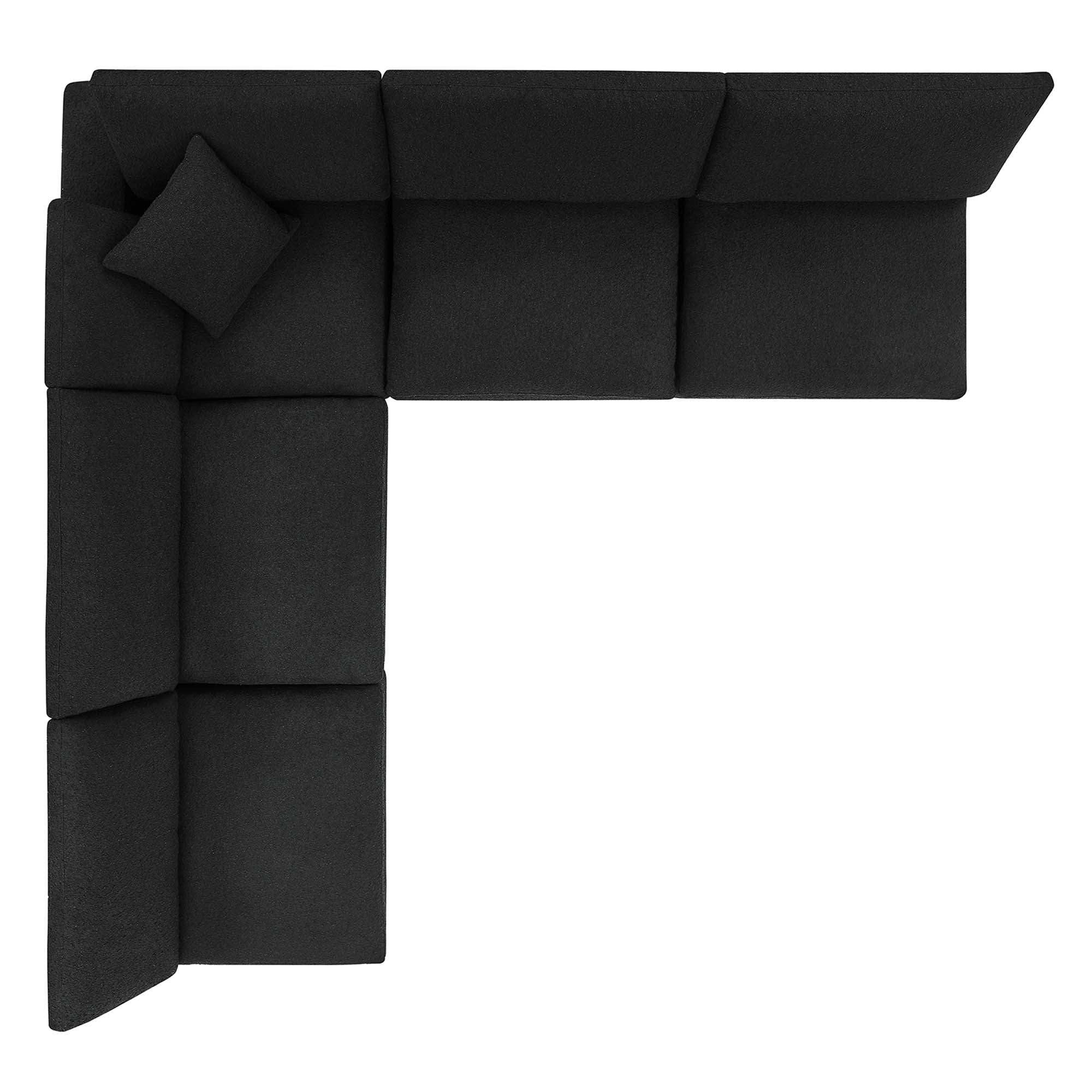 Commix 5-Piece Down Filled Overstuffed Boucle Fabric Sectional Sofa by Modway - Best Buy Furniture