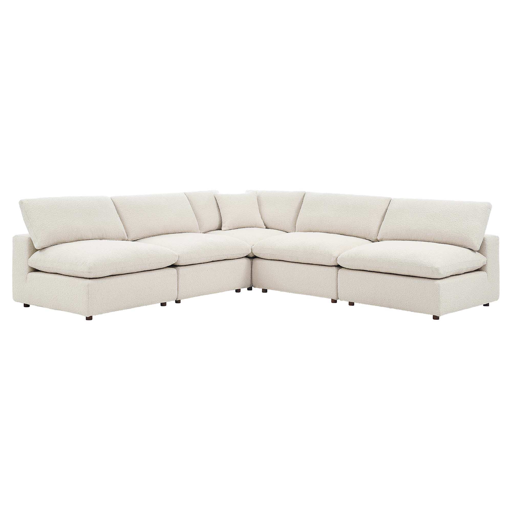 Commix 5-Piece Down Filled Overstuffed Boucle Fabric Sectional Sofa by Modway - Best Buy Furniture