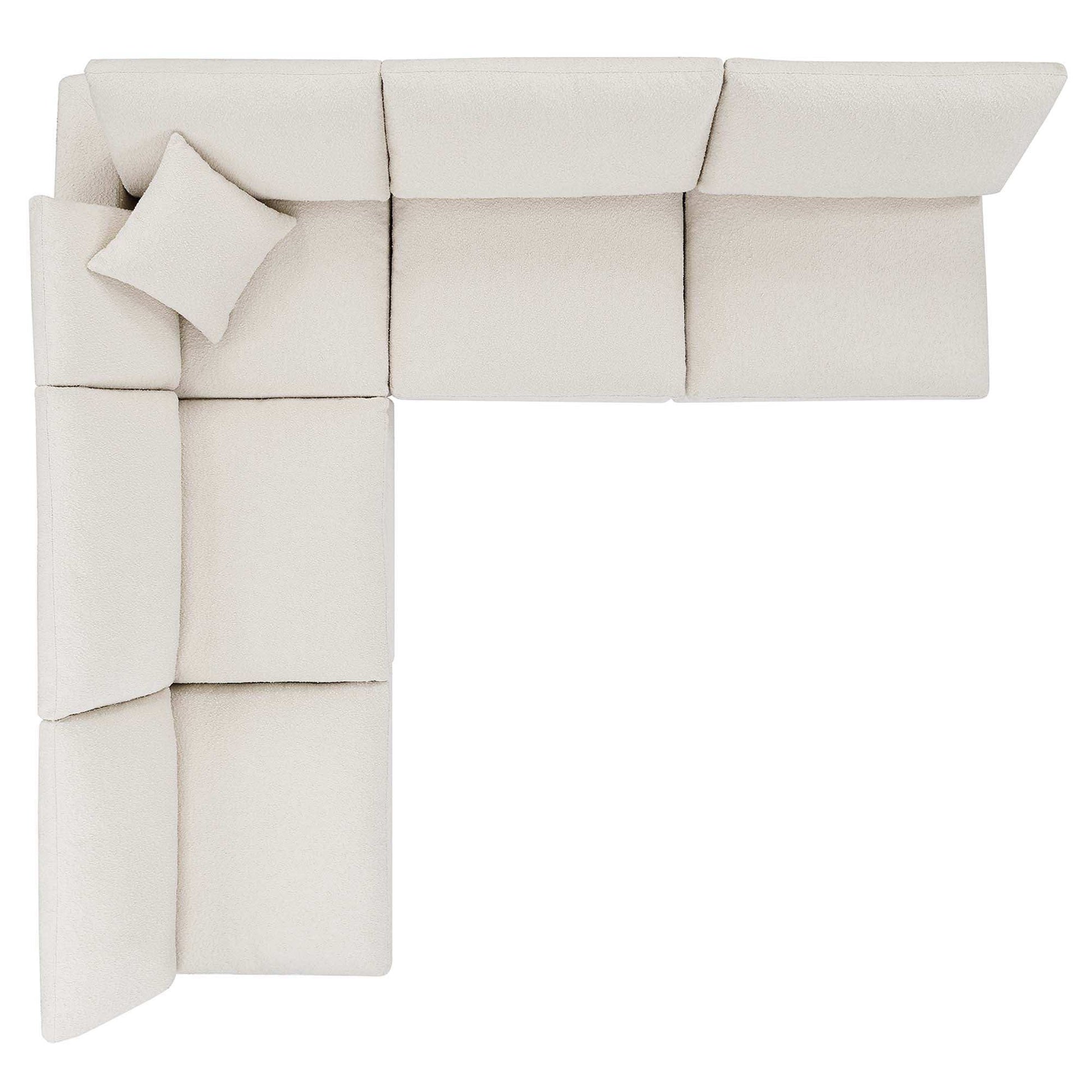 Commix 5-Piece Down Filled Overstuffed Boucle Fabric Sectional Sofa by Modway - Best Buy Furniture