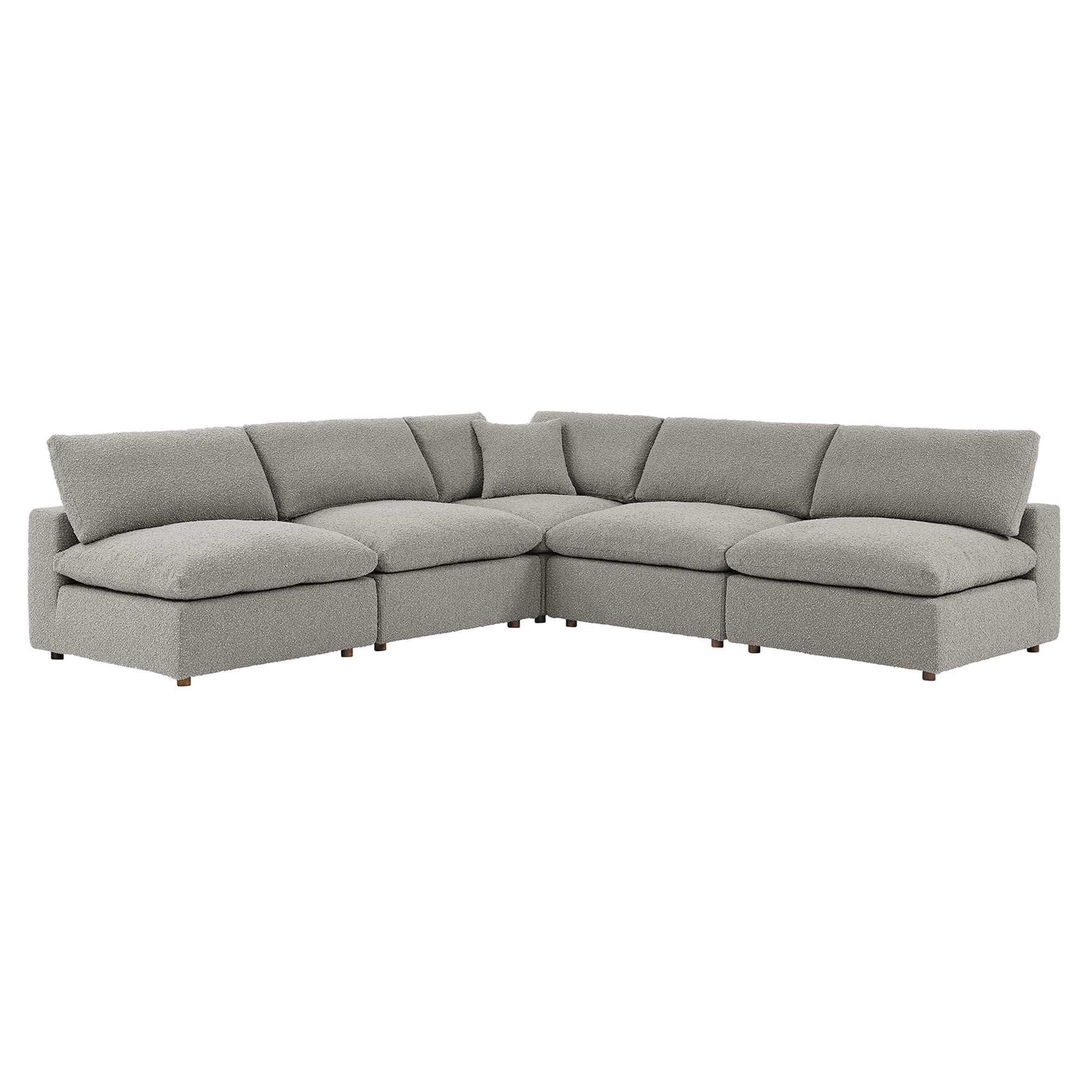 Commix 5-Piece Down Filled Overstuffed Boucle Fabric Sectional Sofa by Modway - Best Buy Furniture