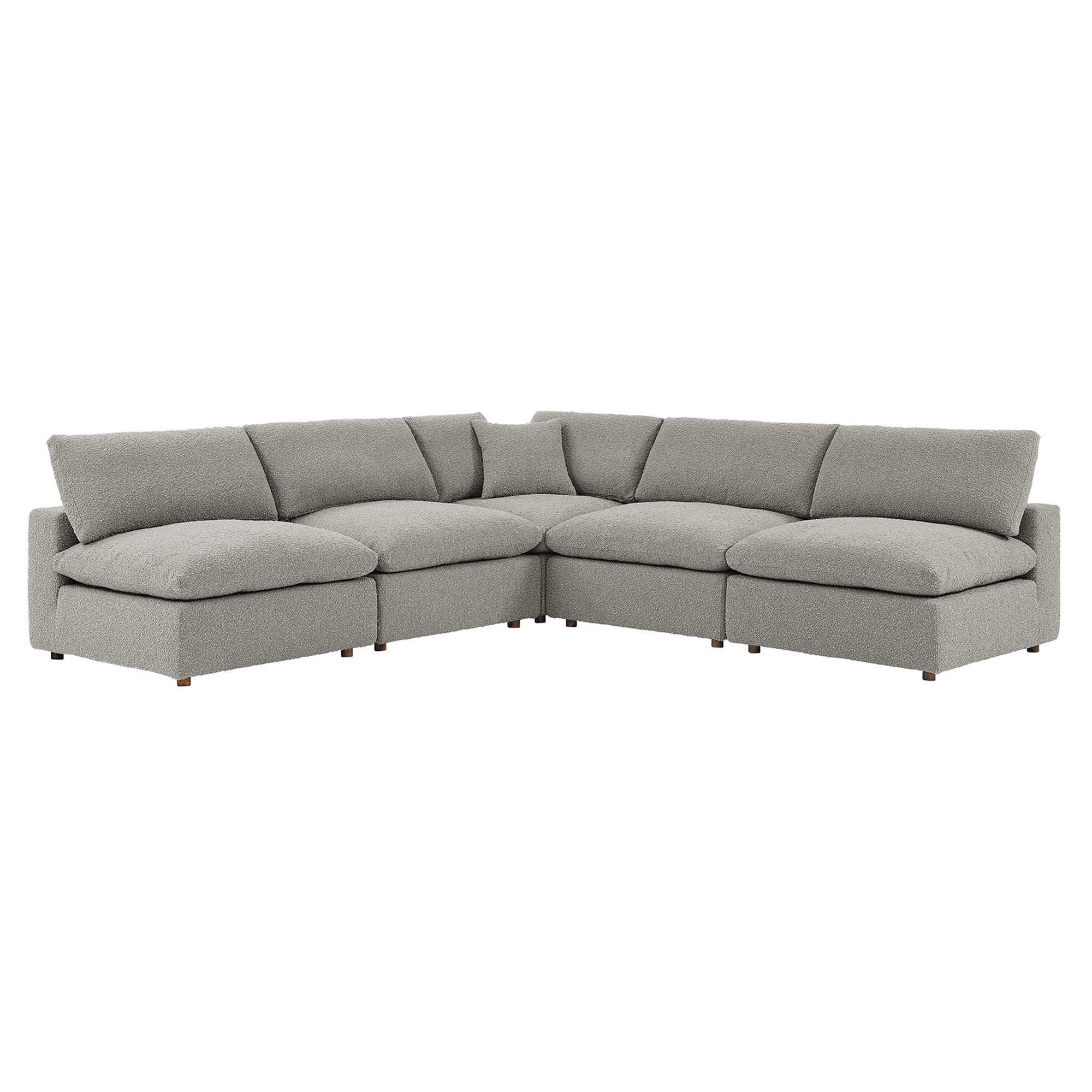 Commix 5-Piece Down Filled Overstuffed Boucle Fabric Sectional Sofa by Modway - Best Buy Furniture
