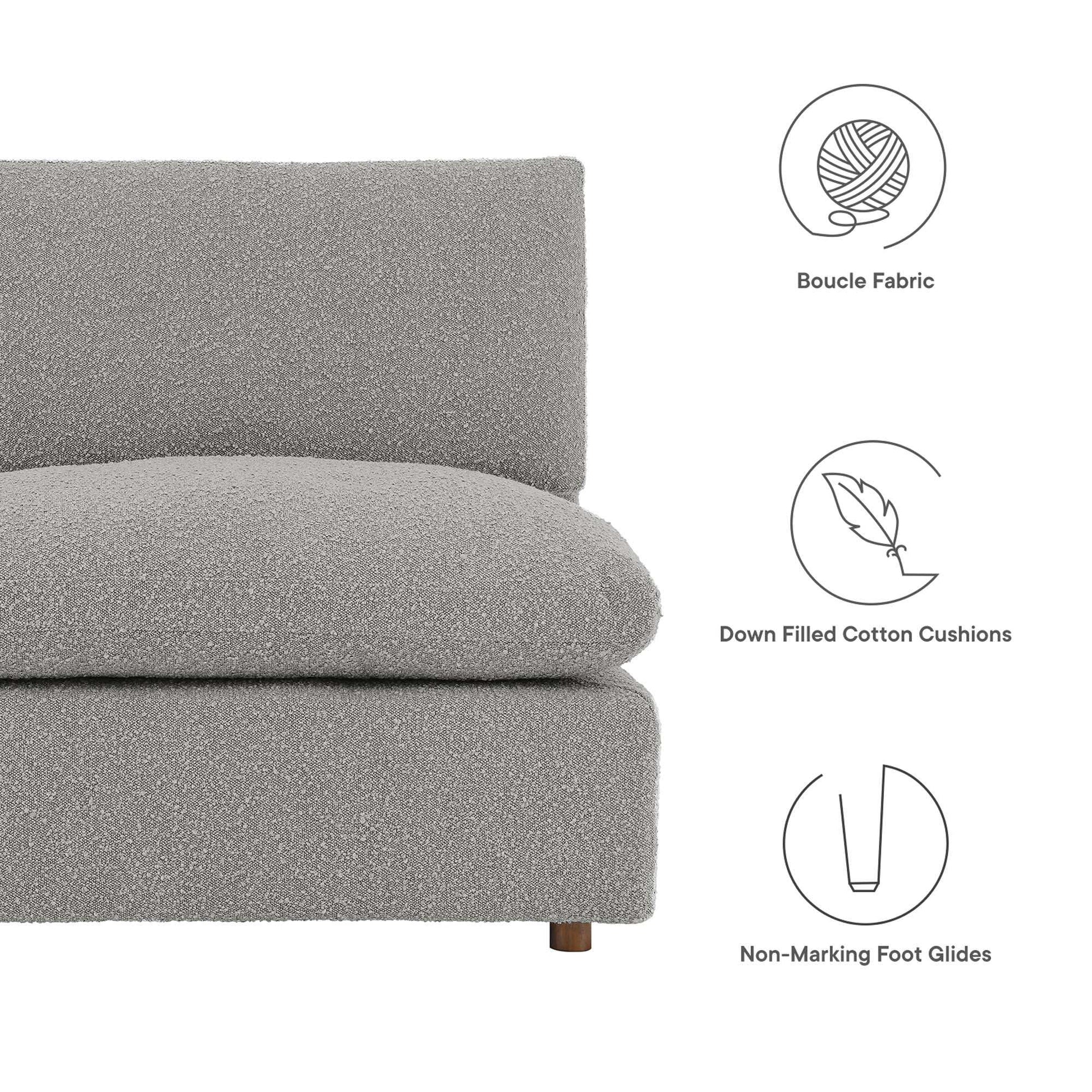 Commix 5-Piece Down Filled Overstuffed Boucle Fabric Sectional Sofa by Modway - Best Buy Furniture