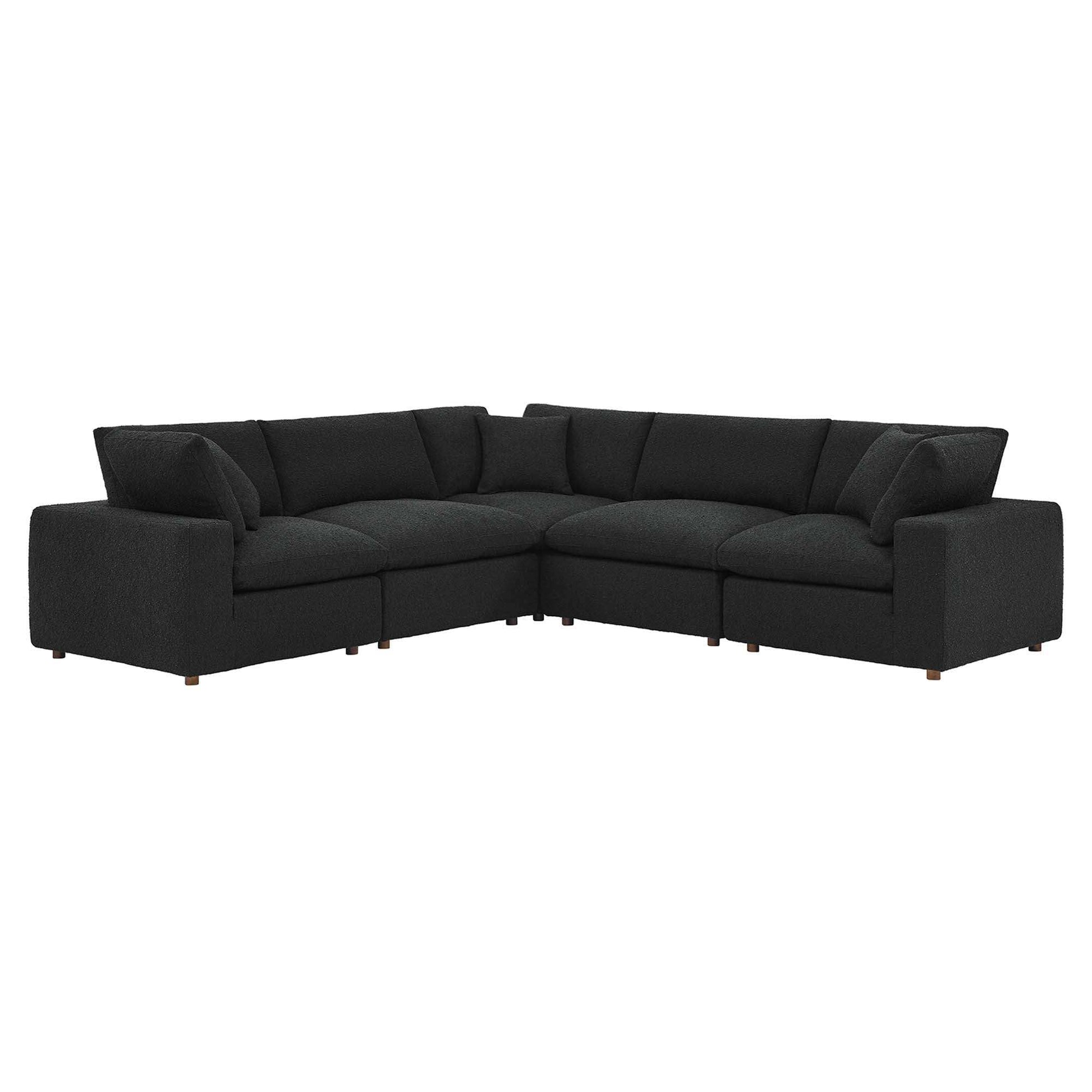 Commix 5-Piece Down Filled Overstuffed Boucle Sectional Sofa by Modway - Best Buy Furniture