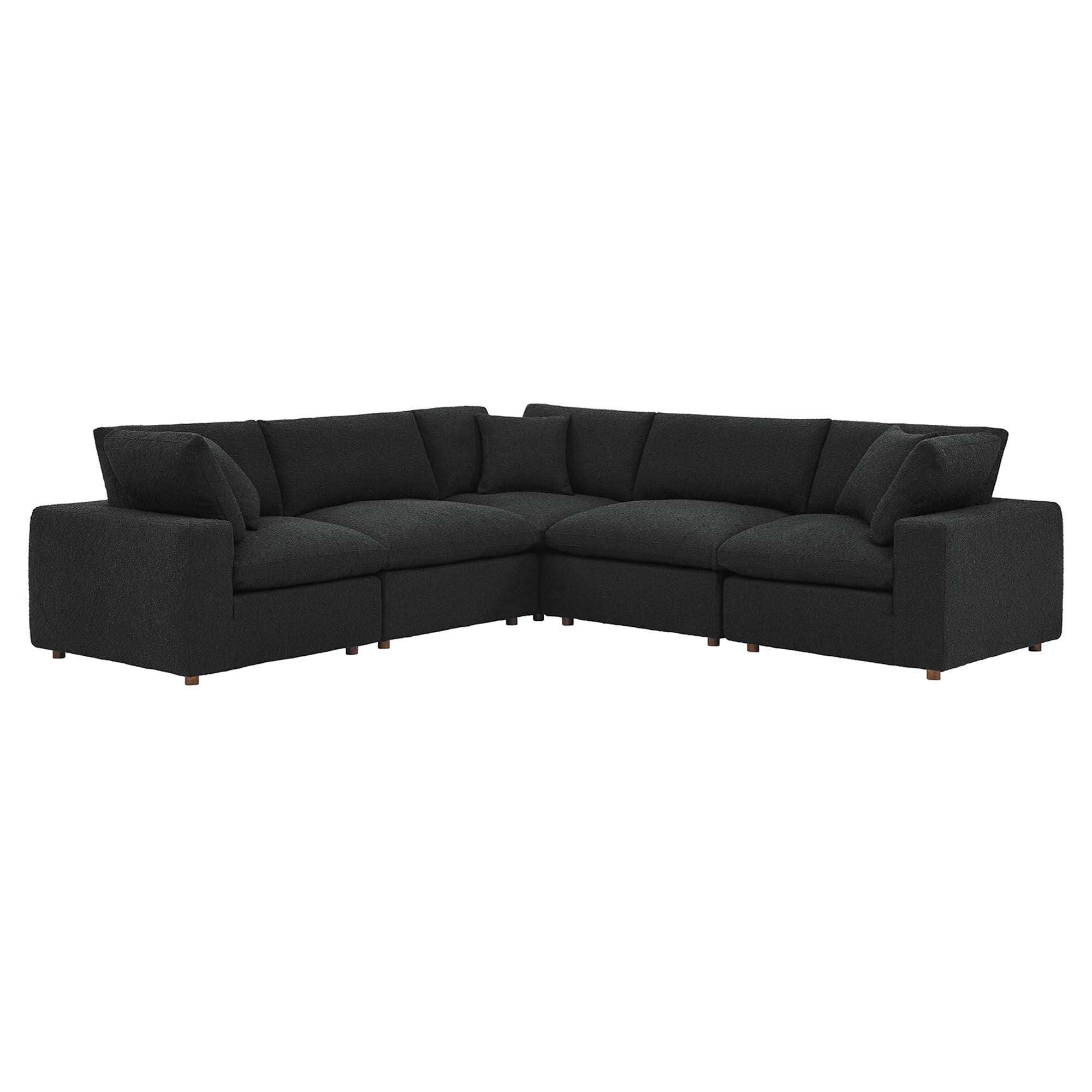 Commix 5-Piece Down Filled Overstuffed Boucle Sectional Sofa by Modway - Best Buy Furniture