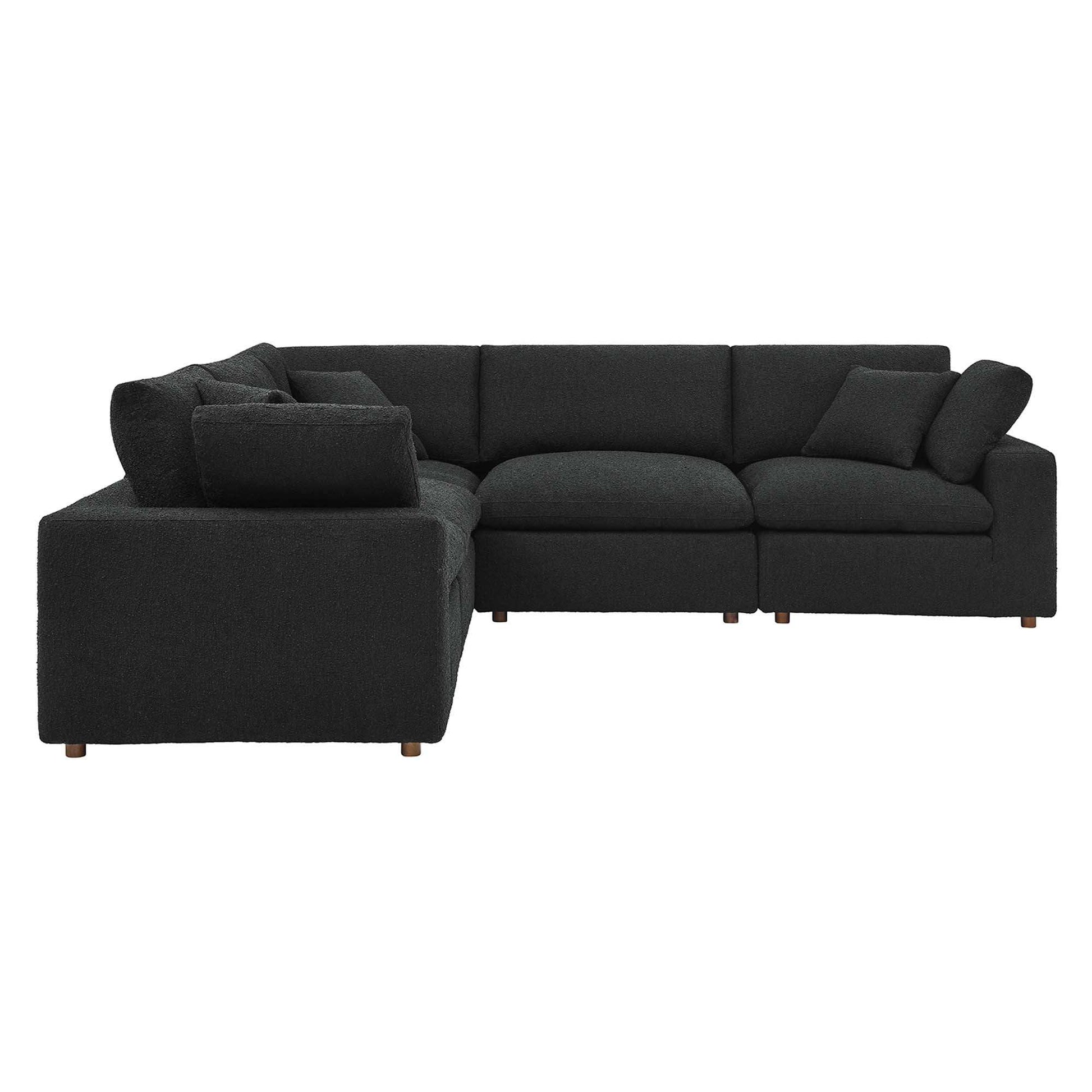 Commix 5-Piece Down Filled Overstuffed Boucle Sectional Sofa by Modway - Best Buy Furniture