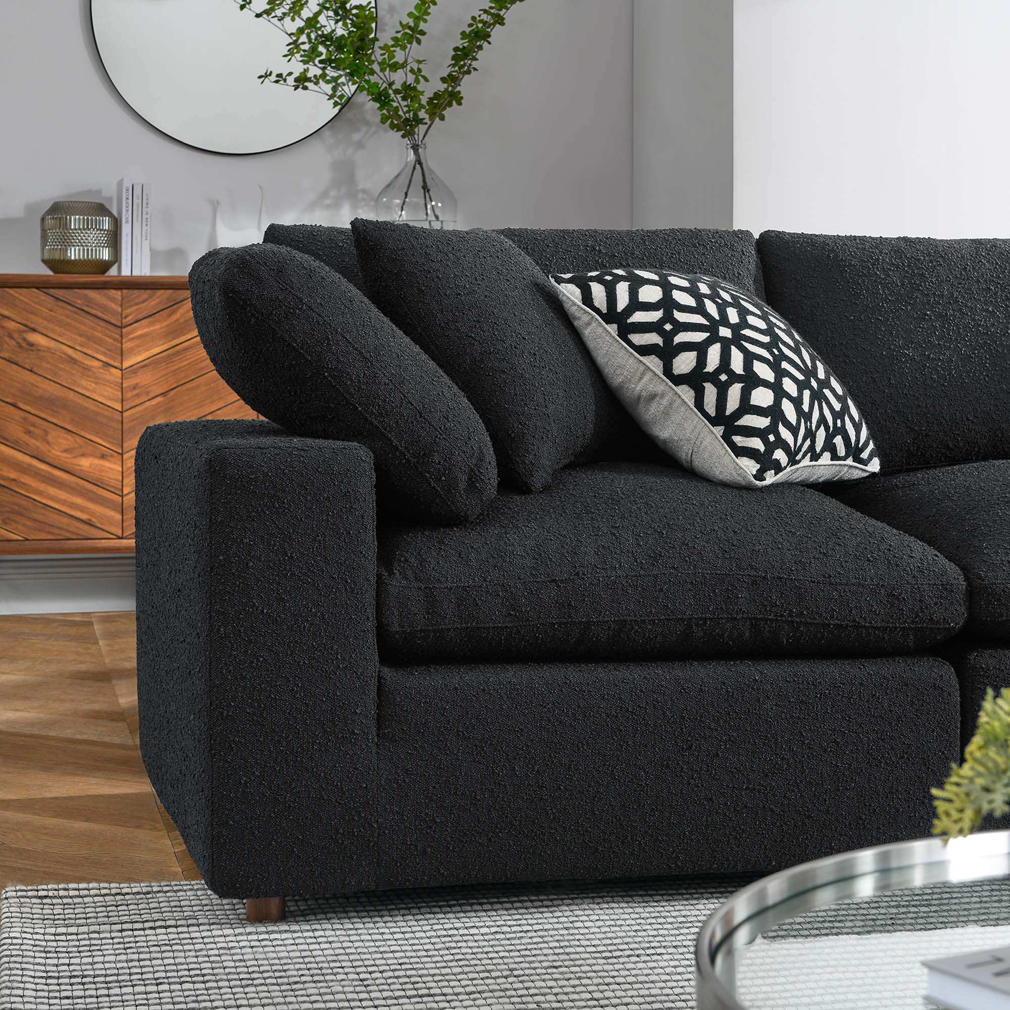 Commix 5-Piece Down Filled Overstuffed Boucle Sectional Sofa by Modway - Best Buy Furniture