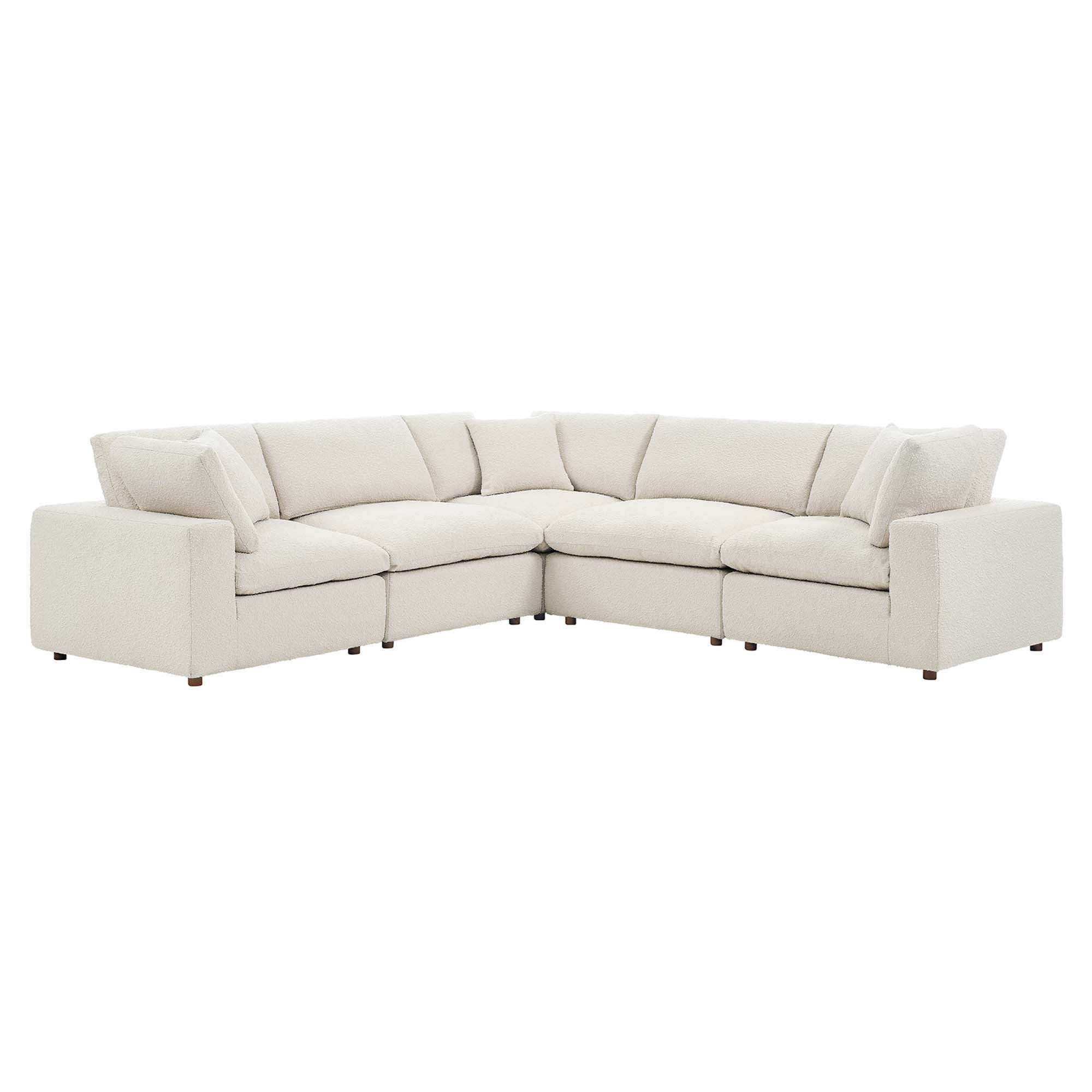 Commix 5-Piece Down Filled Overstuffed Boucle Sectional Sofa by Modway - Best Buy Furniture