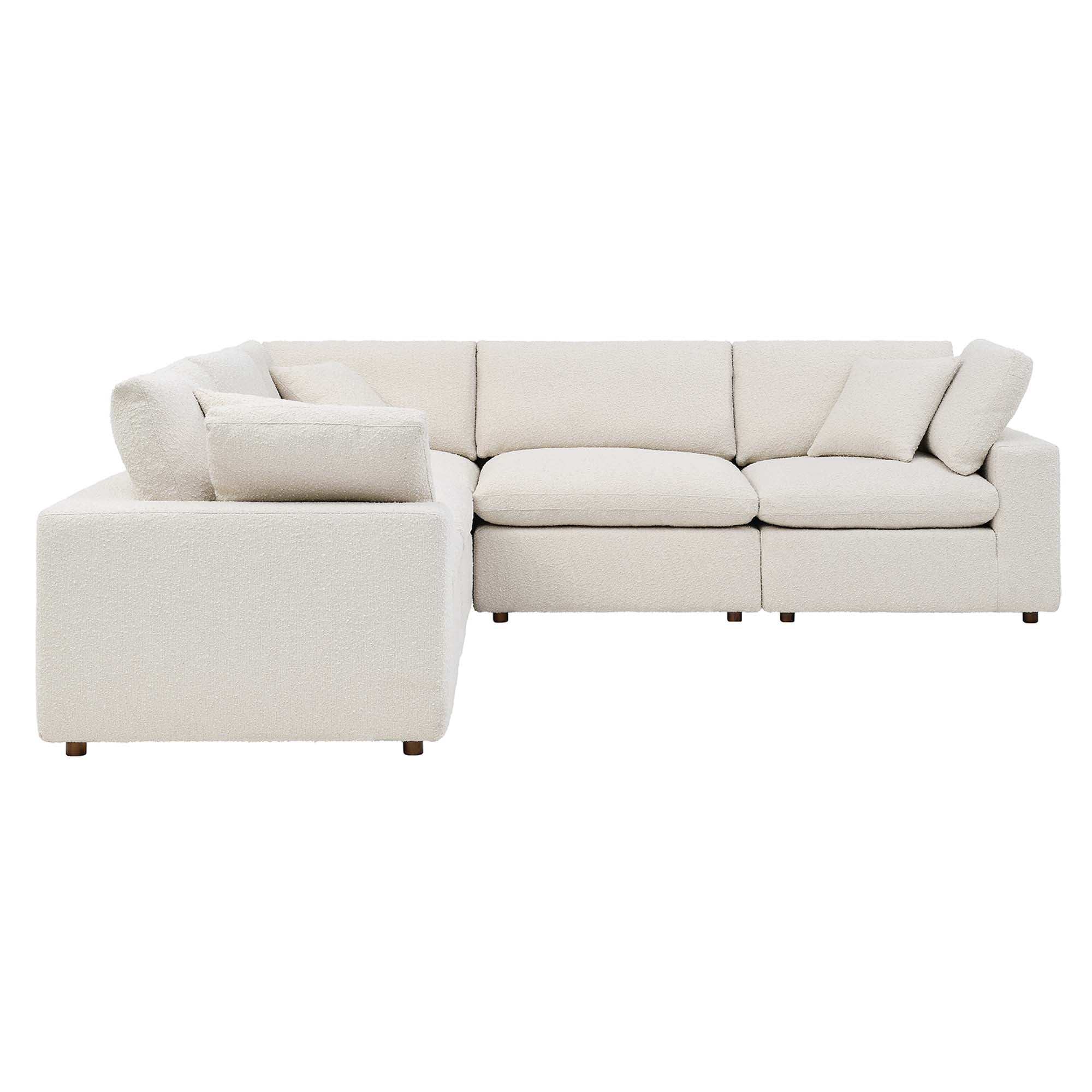 Commix 5-Piece Down Filled Overstuffed Boucle Sectional Sofa by Modway - Best Buy Furniture