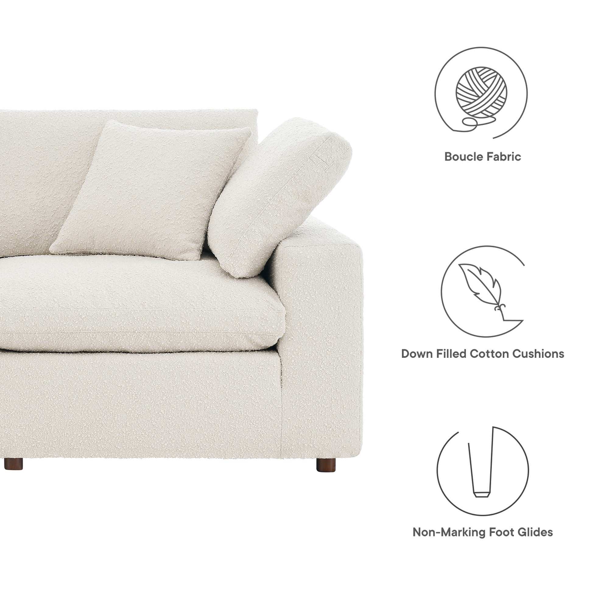 Commix 5-Piece Down Filled Overstuffed Boucle Sectional Sofa by Modway - Best Buy Furniture