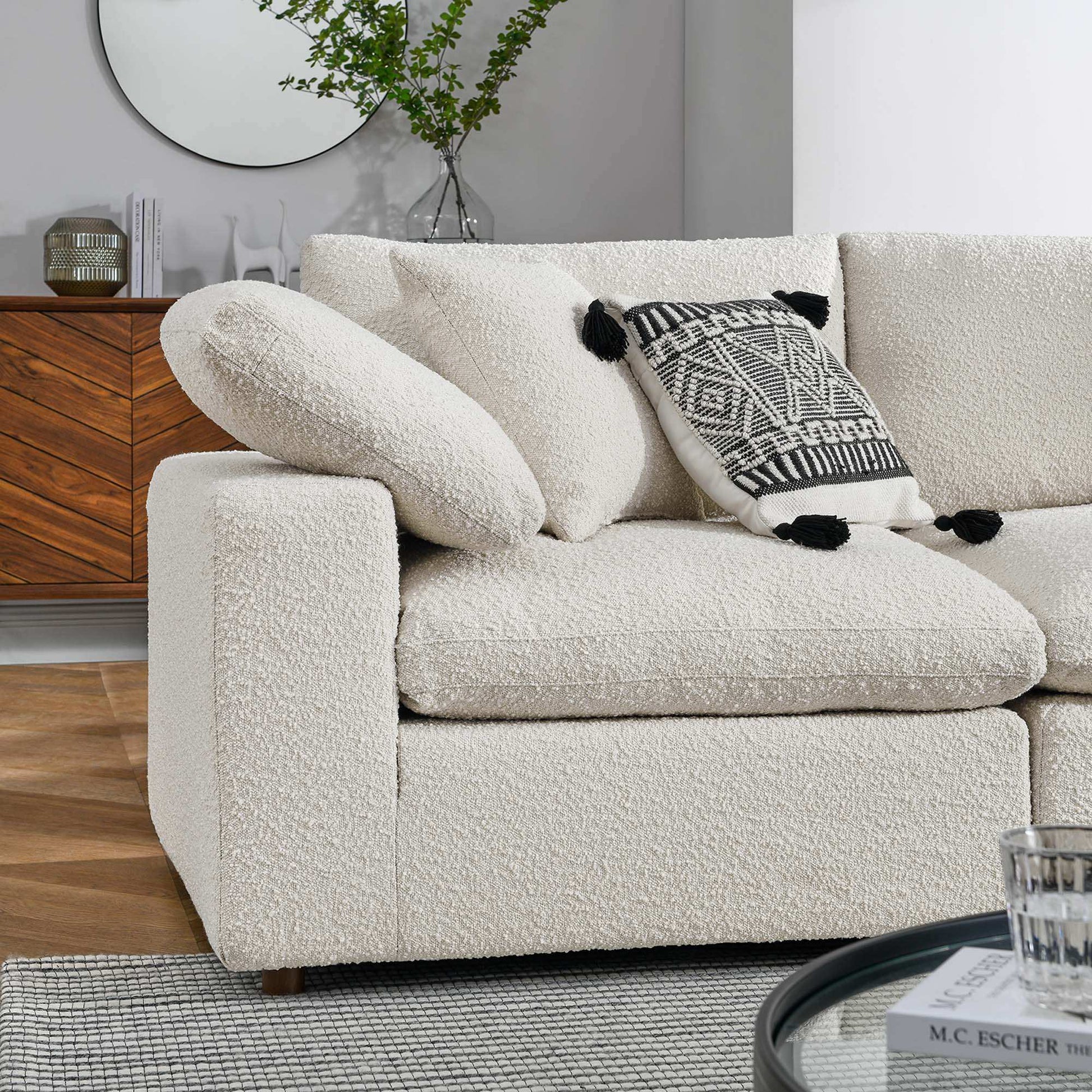 Commix 5-Piece Down Filled Overstuffed Boucle Sectional Sofa by Modway - Best Buy Furniture