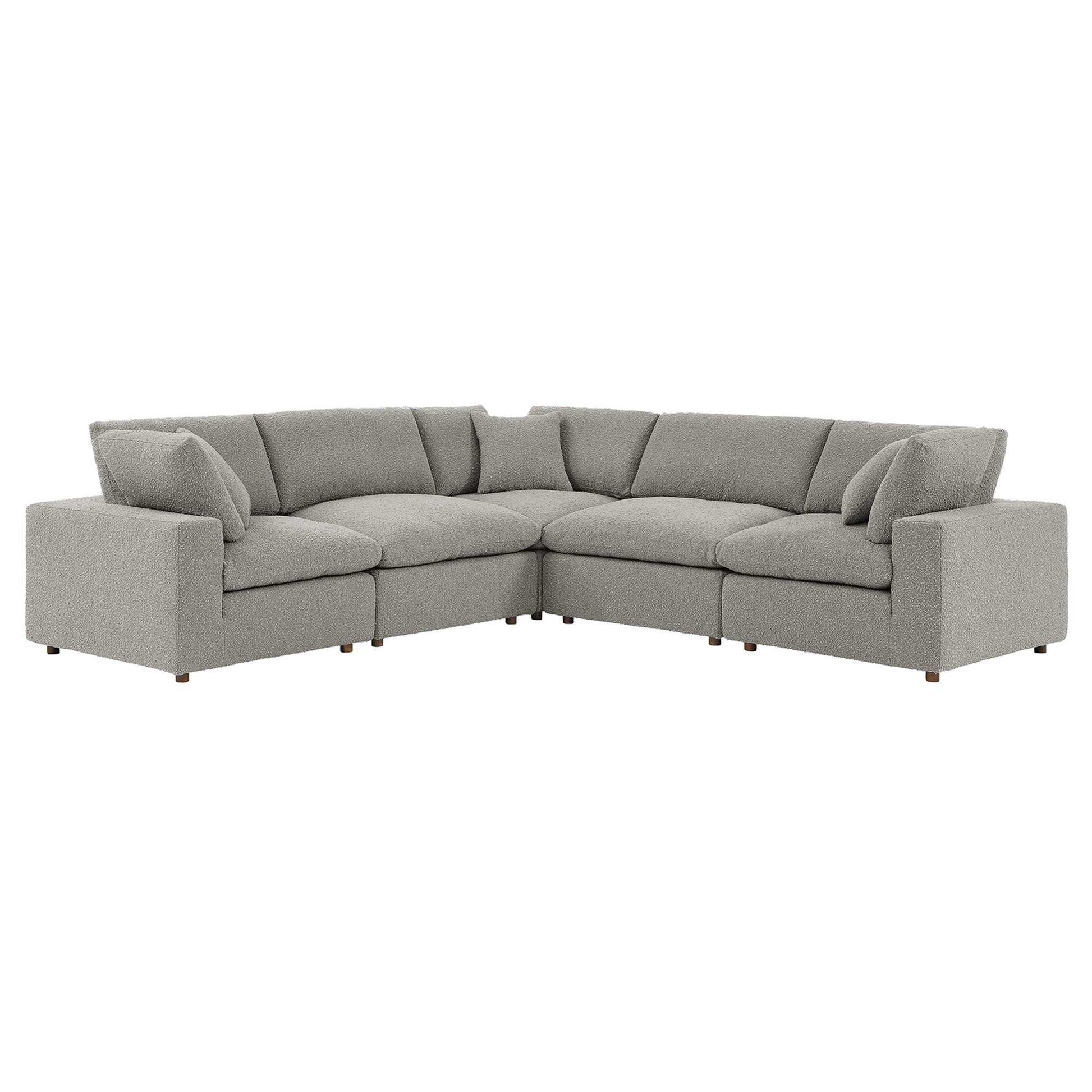 Commix 5-Piece Down Filled Overstuffed Boucle Sectional Sofa by Modway - Best Buy Furniture