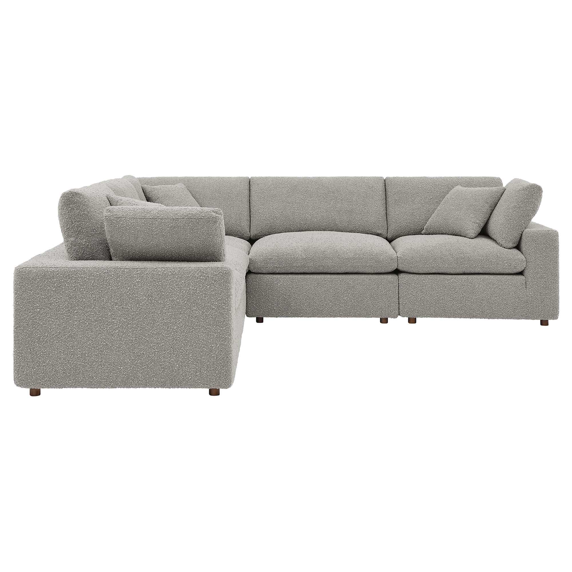 Commix 5-Piece Down Filled Overstuffed Boucle Sectional Sofa by Modway - Best Buy Furniture