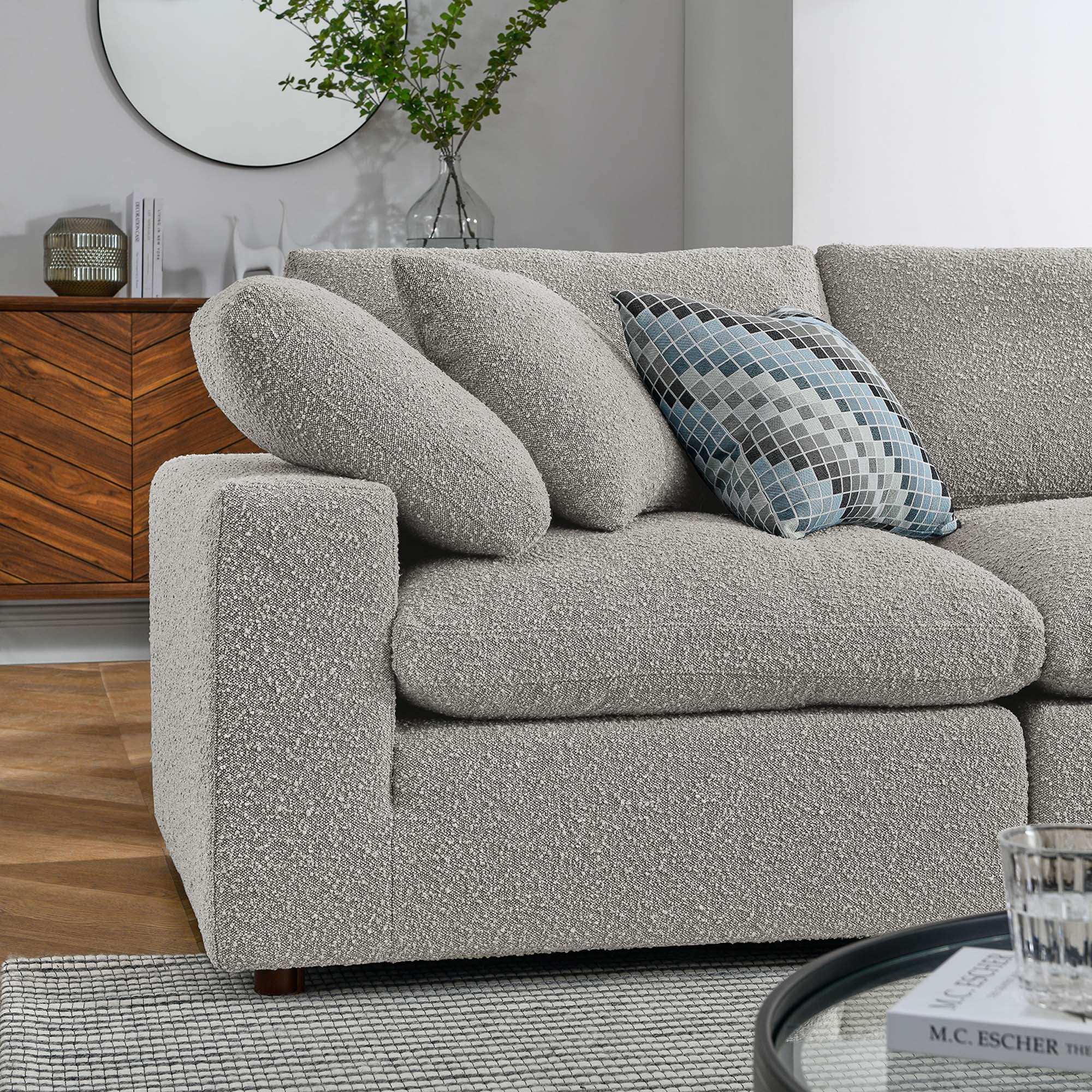 Commix 5-Piece Down Filled Overstuffed Boucle Sectional Sofa by Modway - Best Buy Furniture