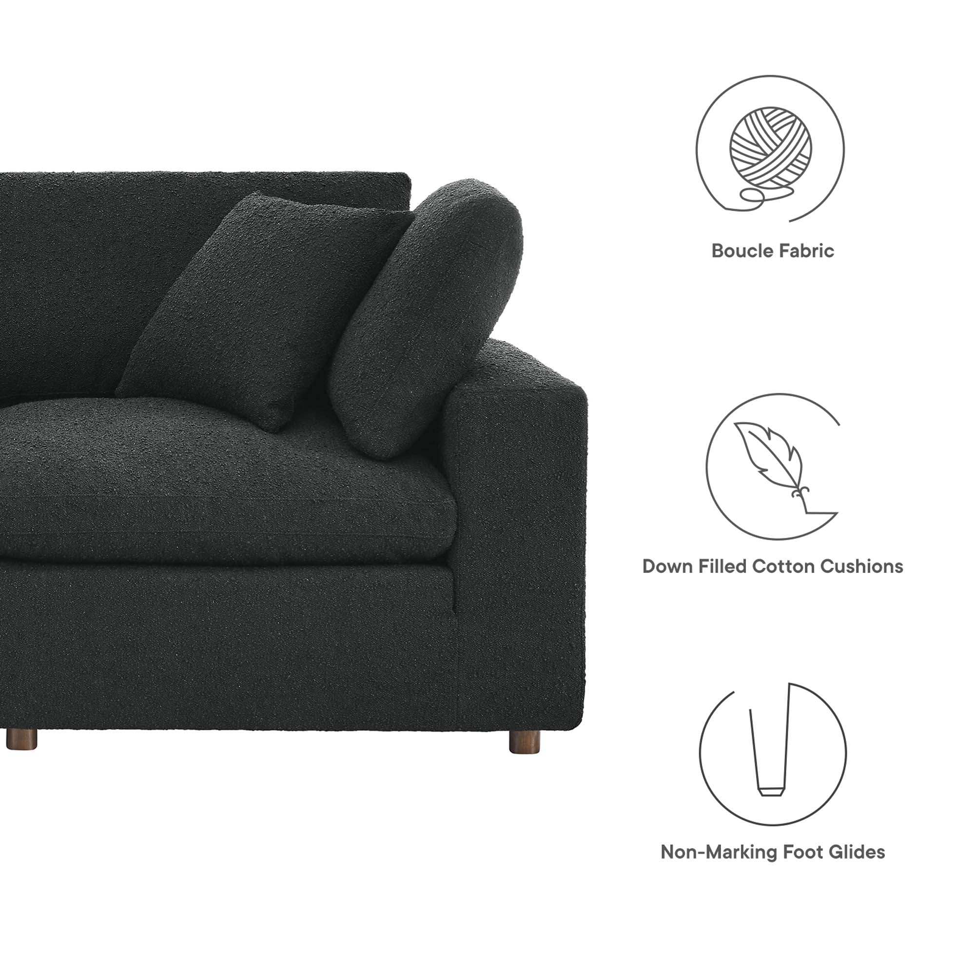 Commix 6-Piece Down Filled Overstuffed Boucle Fabric Sectional Sofa by Modway - Best Buy Furniture