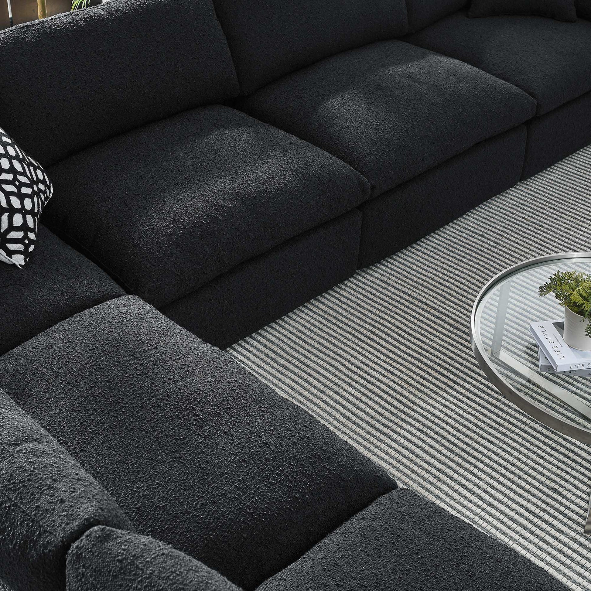 Commix 6-Piece Down Filled Overstuffed Boucle Fabric Sectional Sofa by Modway - Best Buy Furniture