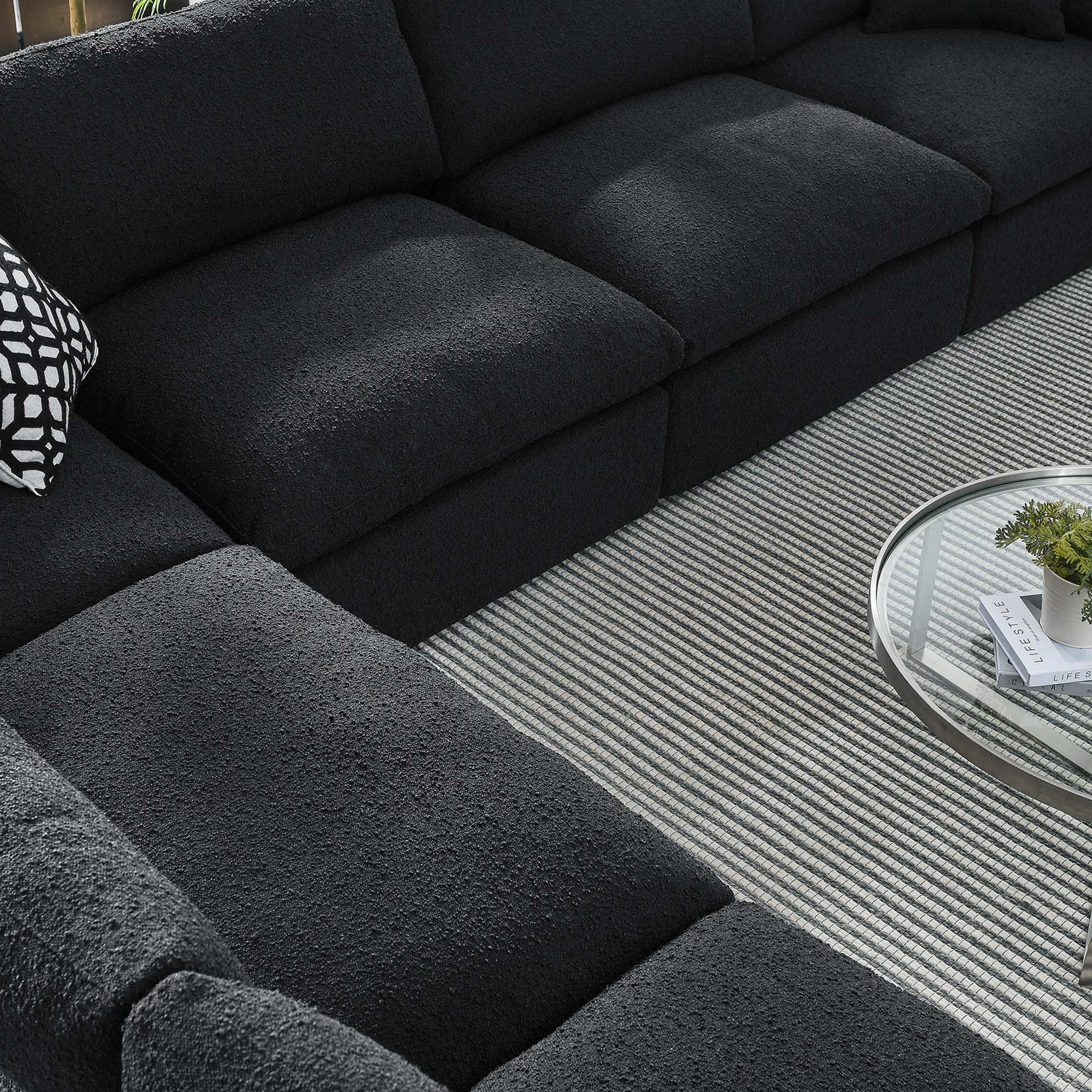 Commix 6-Piece Down Filled Overstuffed Boucle Fabric Sectional Sofa by Modway - Best Buy Furniture