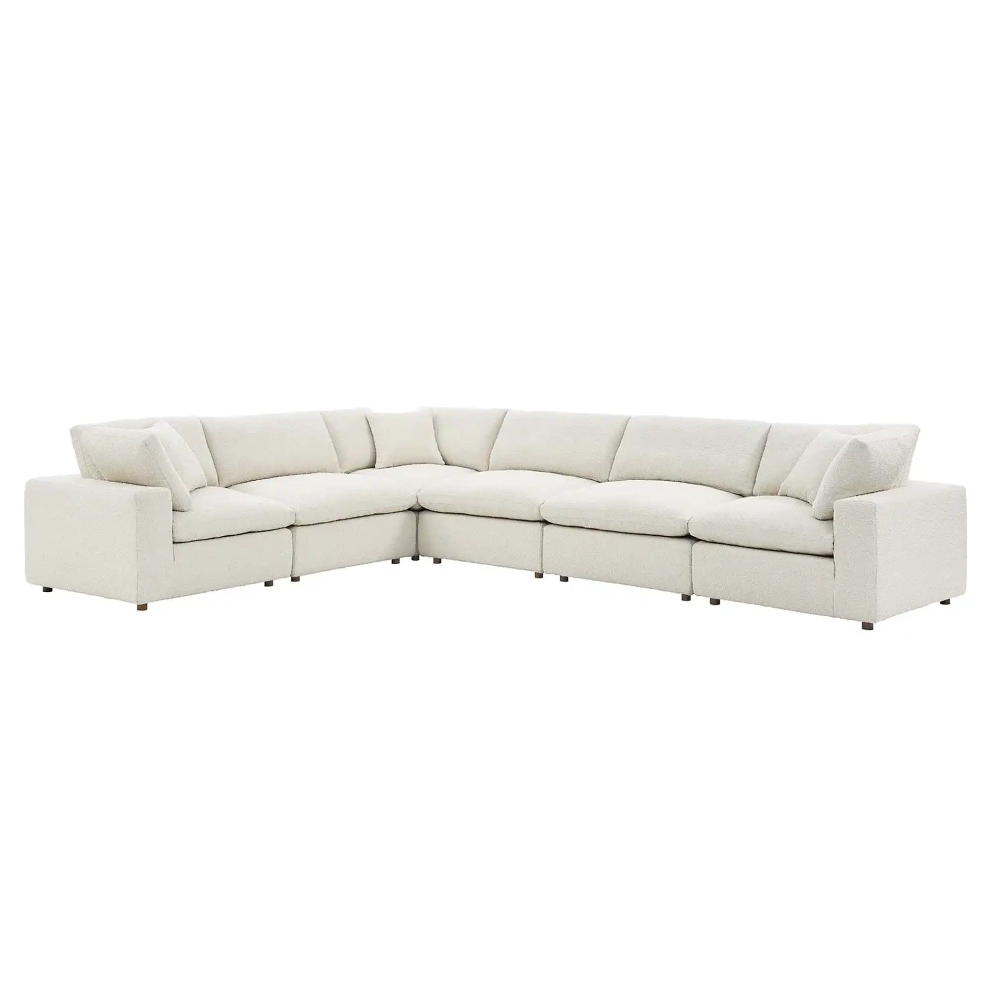 Commix 6-Piece Down Filled Overstuffed Boucle Fabric Sectional Sofa by Modway - Best Buy Furniture