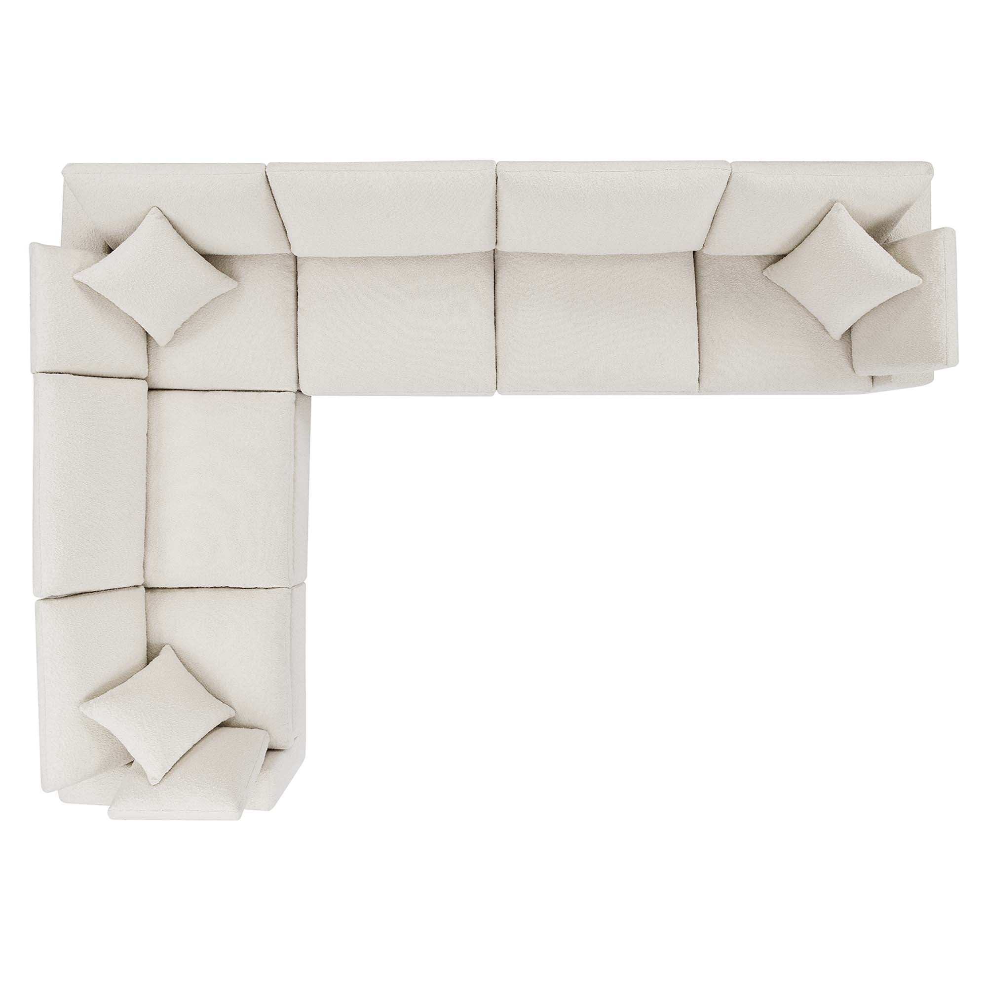 Commix 6-Piece Down Filled Overstuffed Boucle Fabric Sectional Sofa by Modway - Best Buy Furniture