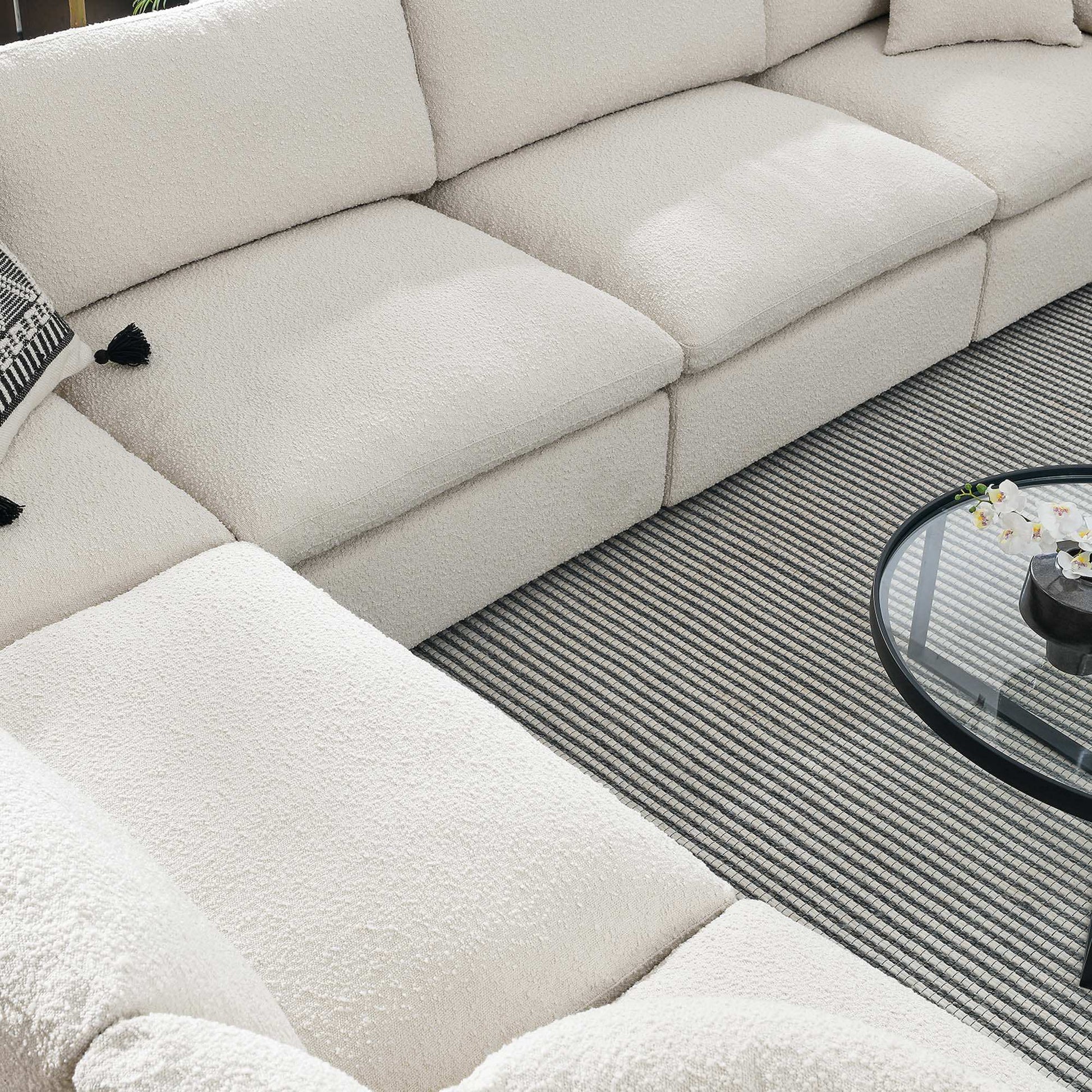 Commix 6-Piece Down Filled Overstuffed Boucle Fabric Sectional Sofa by Modway - Best Buy Furniture