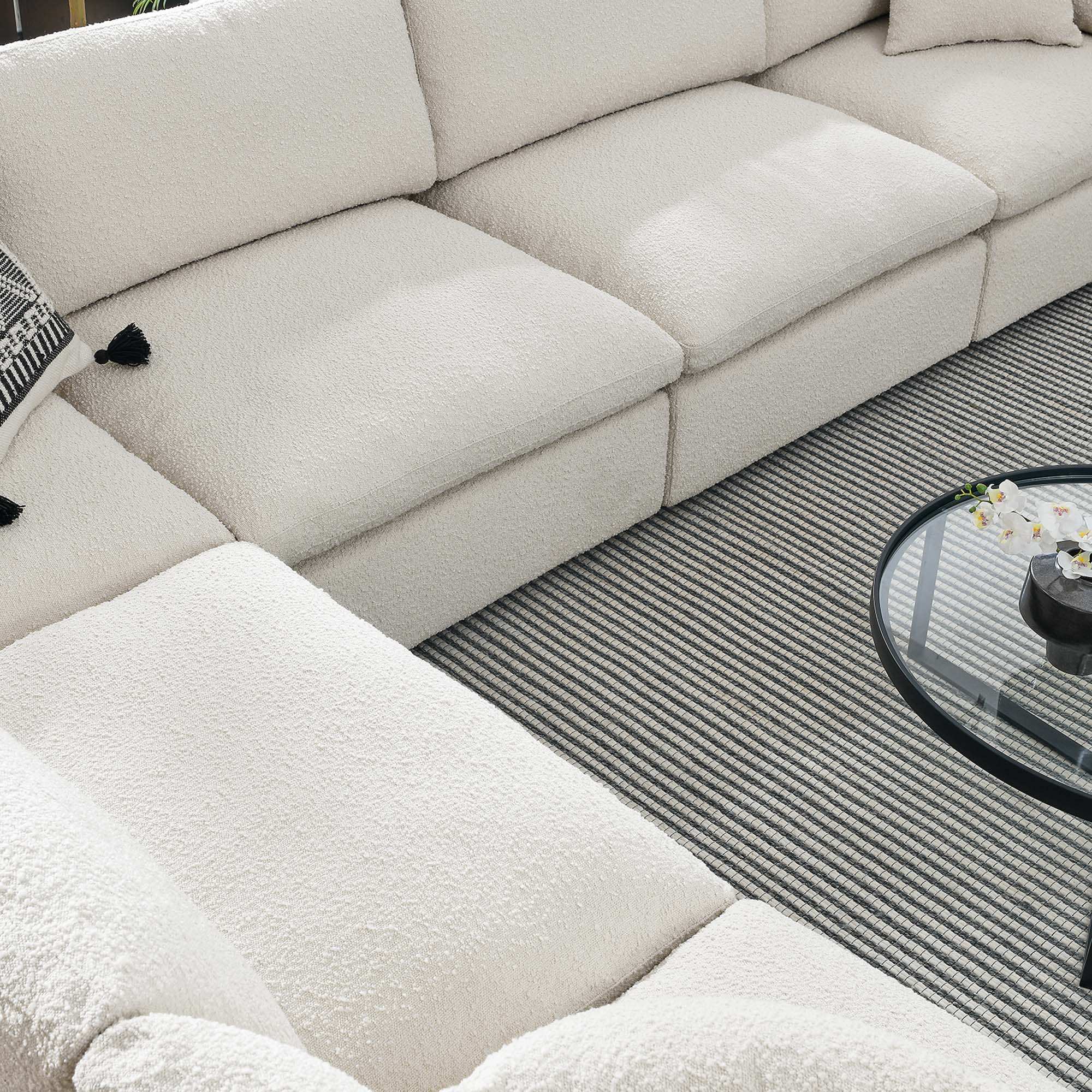 Commix 6-Piece Down Filled Overstuffed Boucle Fabric Sectional Sofa by Modway - Best Buy Furniture