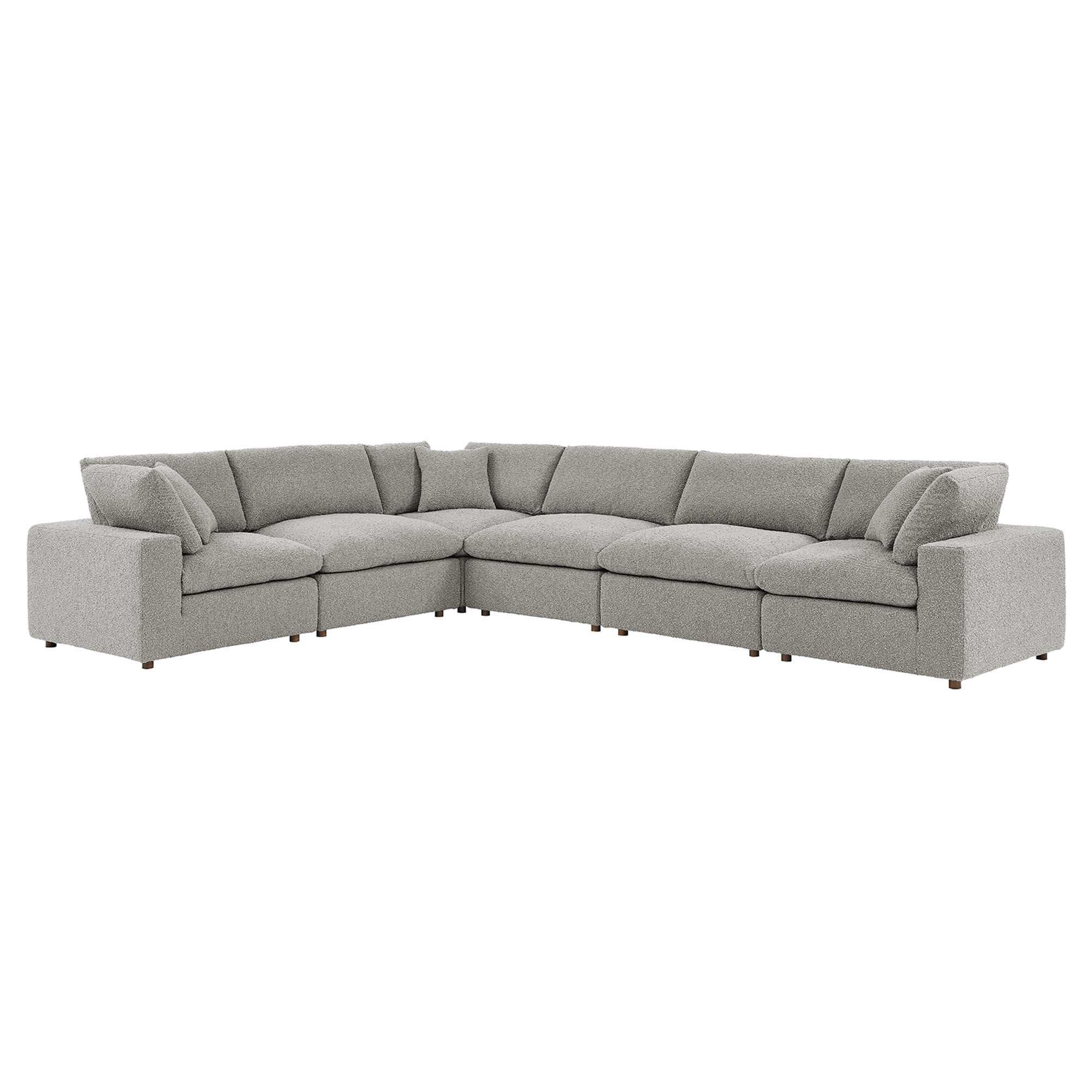 Commix 6-Piece Down Filled Overstuffed Boucle Fabric Sectional Sofa by Modway - Best Buy Furniture