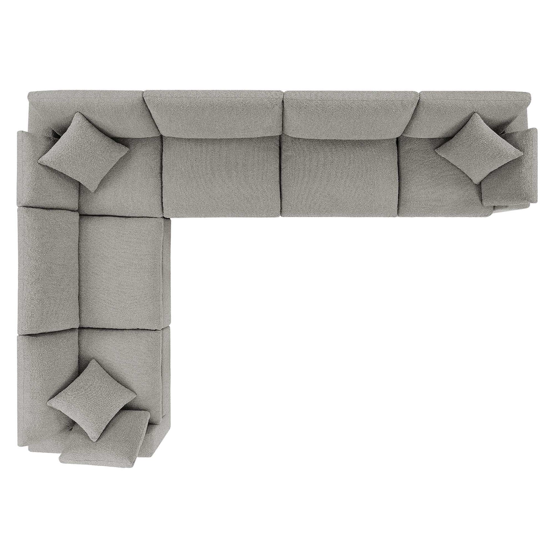 Commix 6-Piece Down Filled Overstuffed Boucle Fabric Sectional Sofa by Modway - Best Buy Furniture
