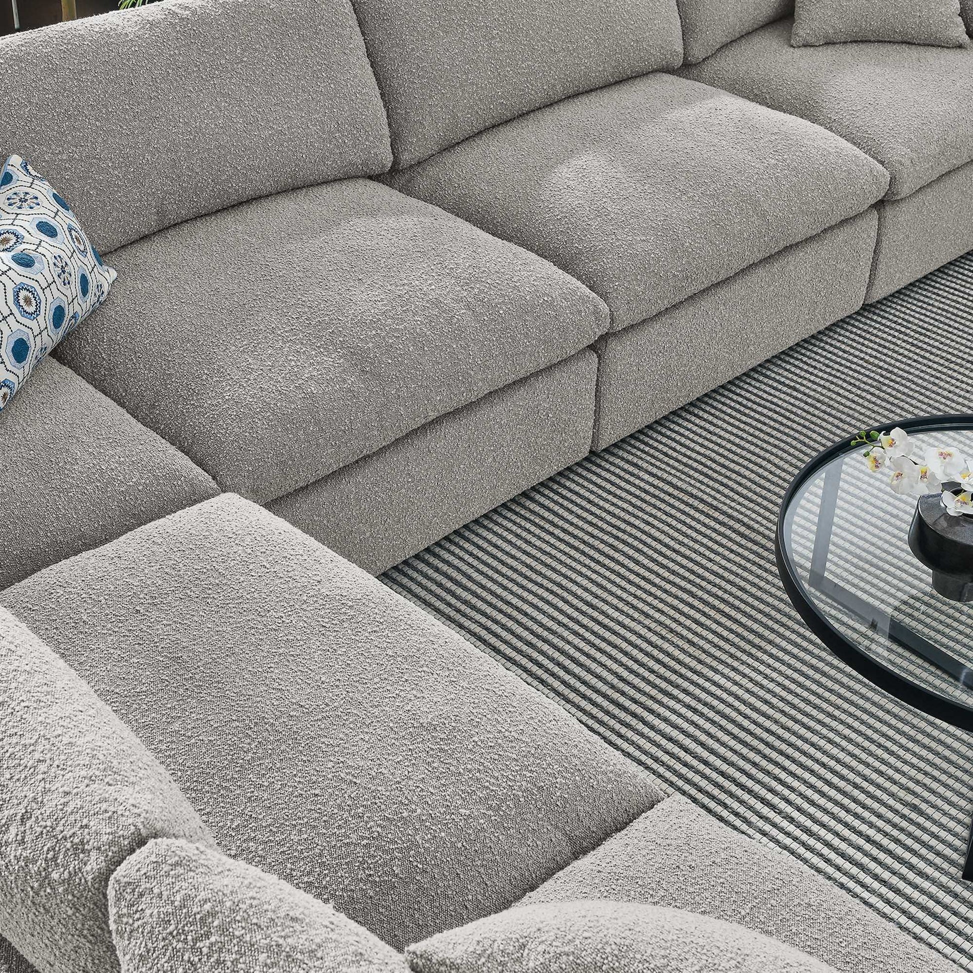 Commix 6-Piece Down Filled Overstuffed Boucle Fabric Sectional Sofa by Modway - Best Buy Furniture