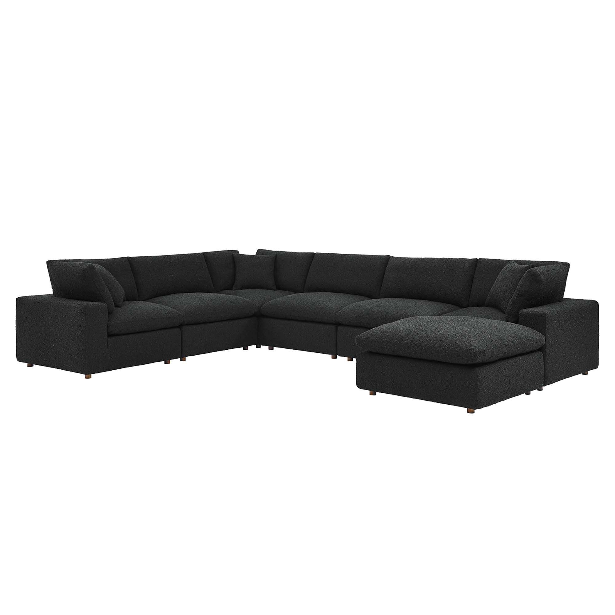 Commix 7-Piece Down Filled Overstuffed Boucle Sectional Sofa by Modway - Best Buy Furniture