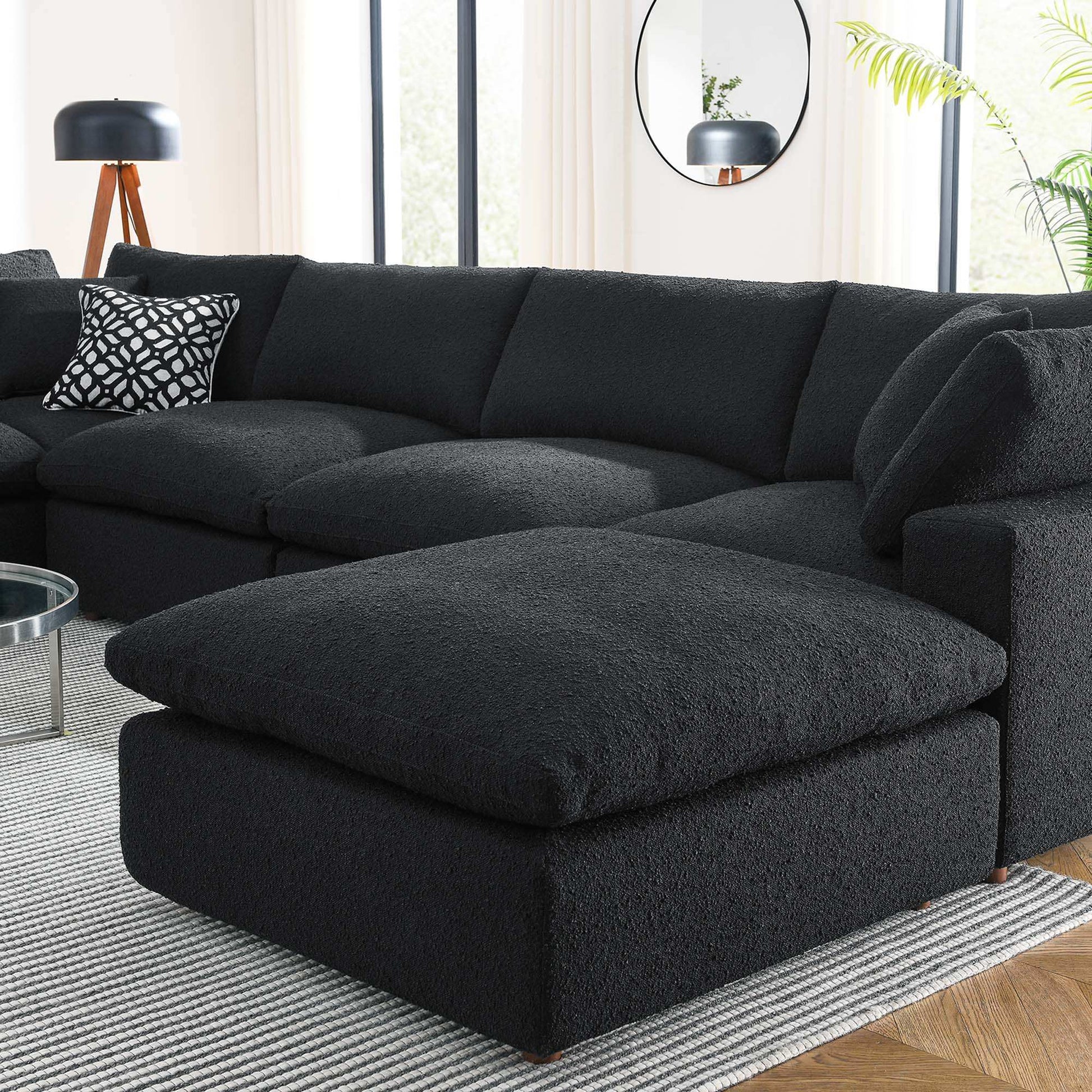 Commix 7-Piece Down Filled Overstuffed Boucle Sectional Sofa by Modway - Best Buy Furniture