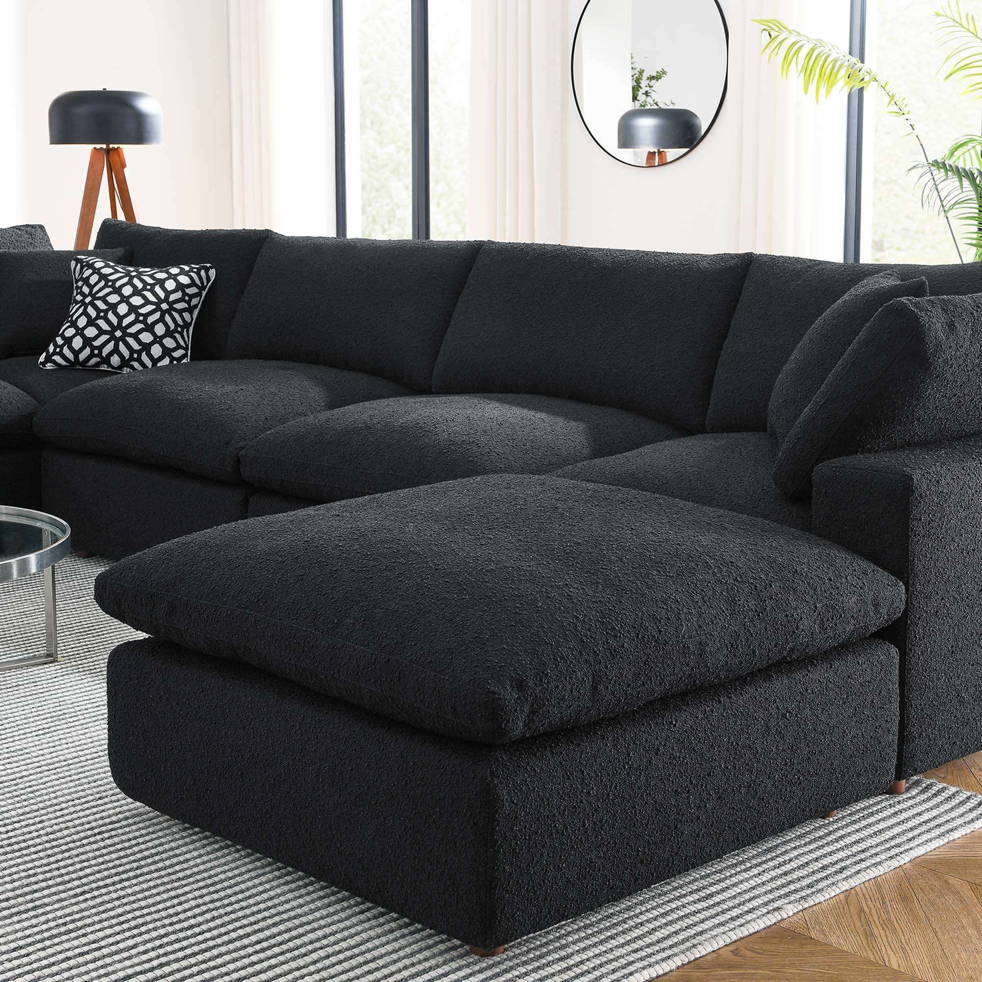 Commix 7-Piece Down Filled Overstuffed Boucle Sectional Sofa by Modway - Best Buy Furniture