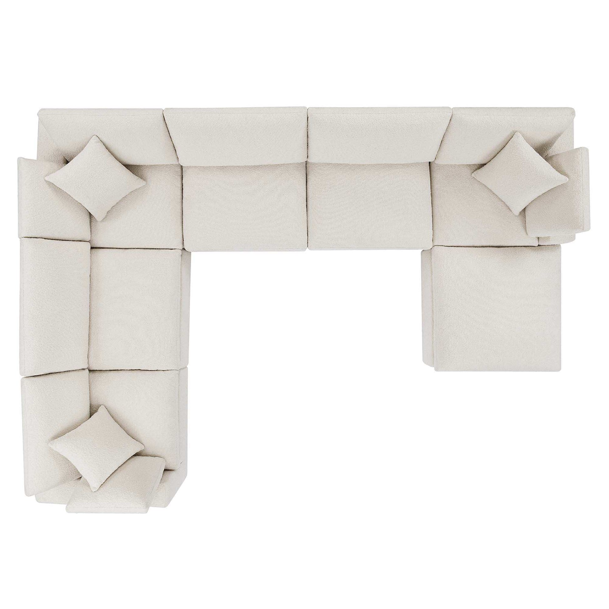 Commix 7-Piece Down Filled Overstuffed Boucle Sectional Sofa by Modway - Best Buy Furniture